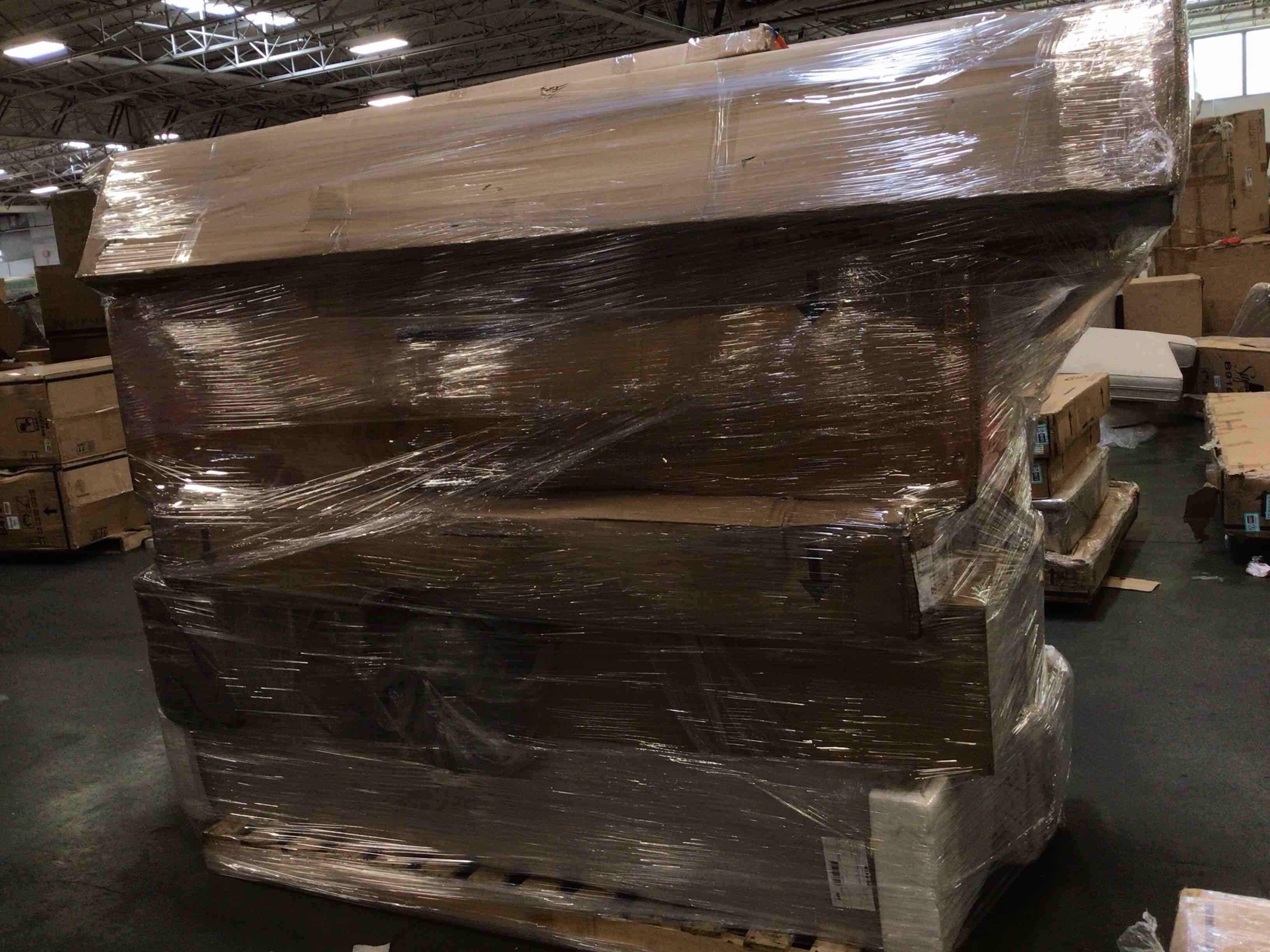 Condition photo showing As Is for pallet lot parts of bed, rails, different colors and sizes 