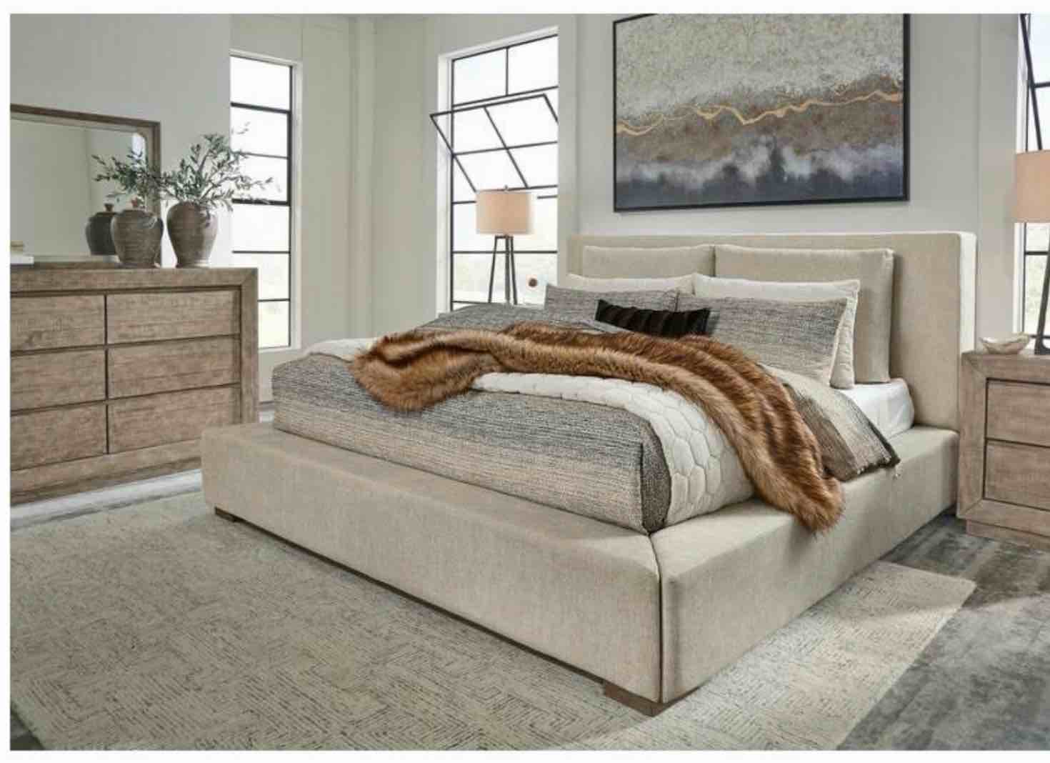 B760-77  Langford Queen Upholstered Bed