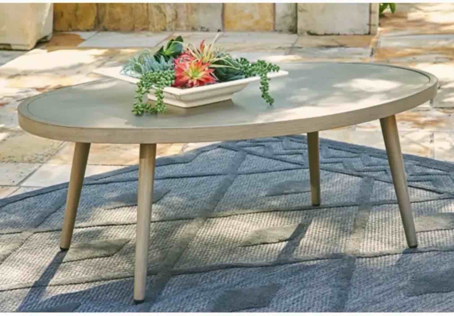  swiss valley oval cocktail table