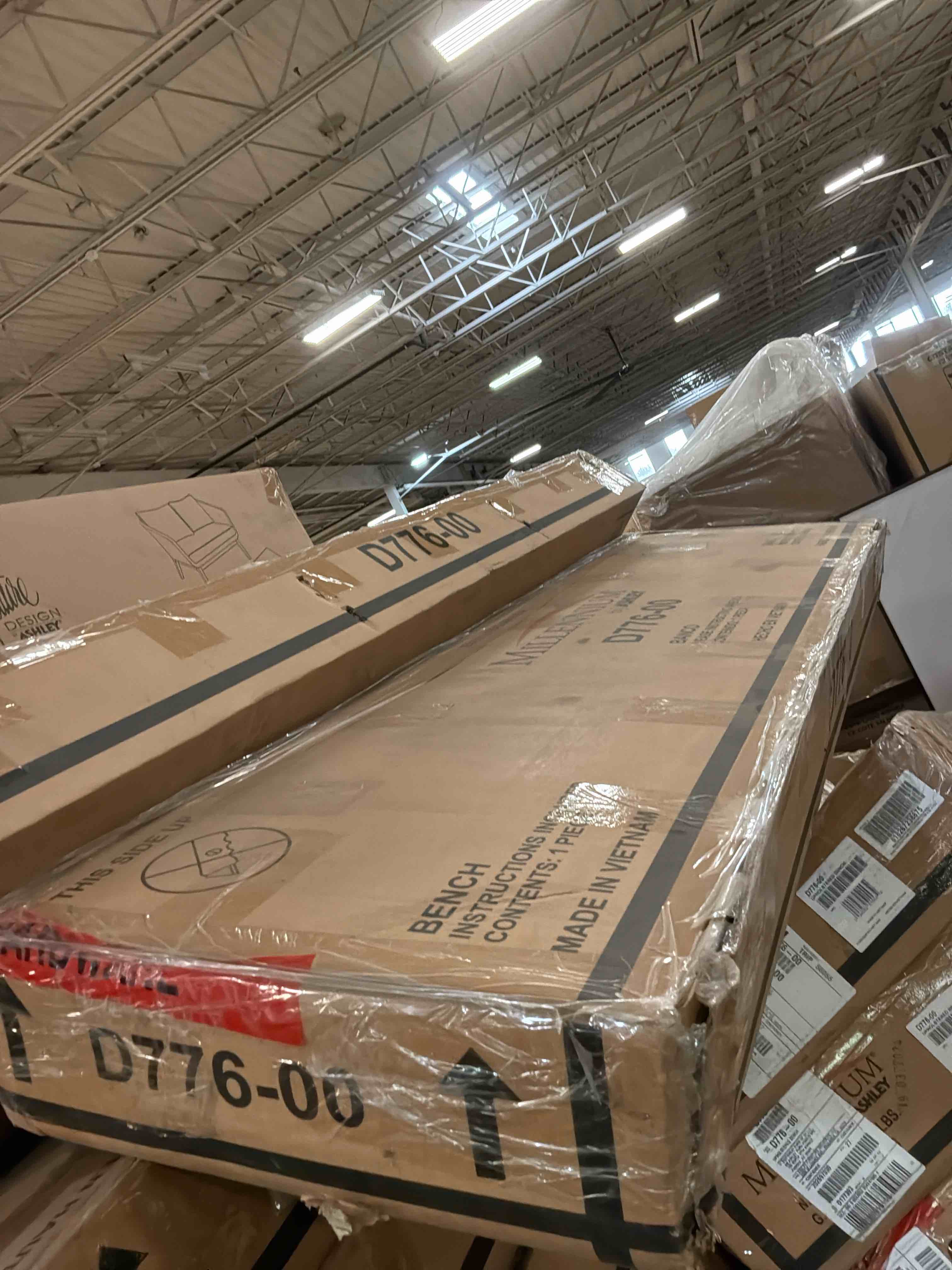 Condition photo showing New/Like New for johnelle 63" upholstered dining bench