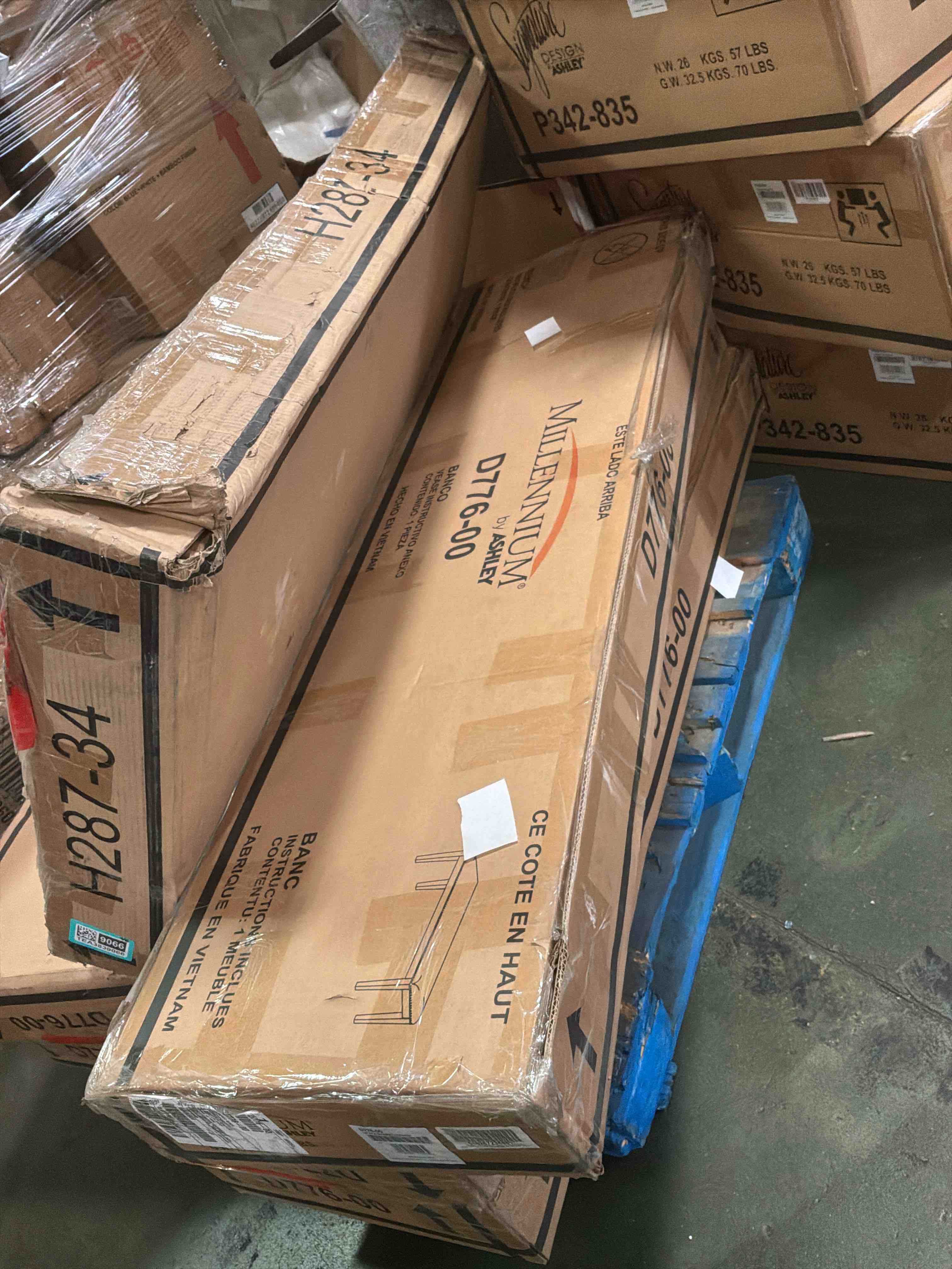 Condition photo showing New/Like New for johnelle 63" upholstered dining bench