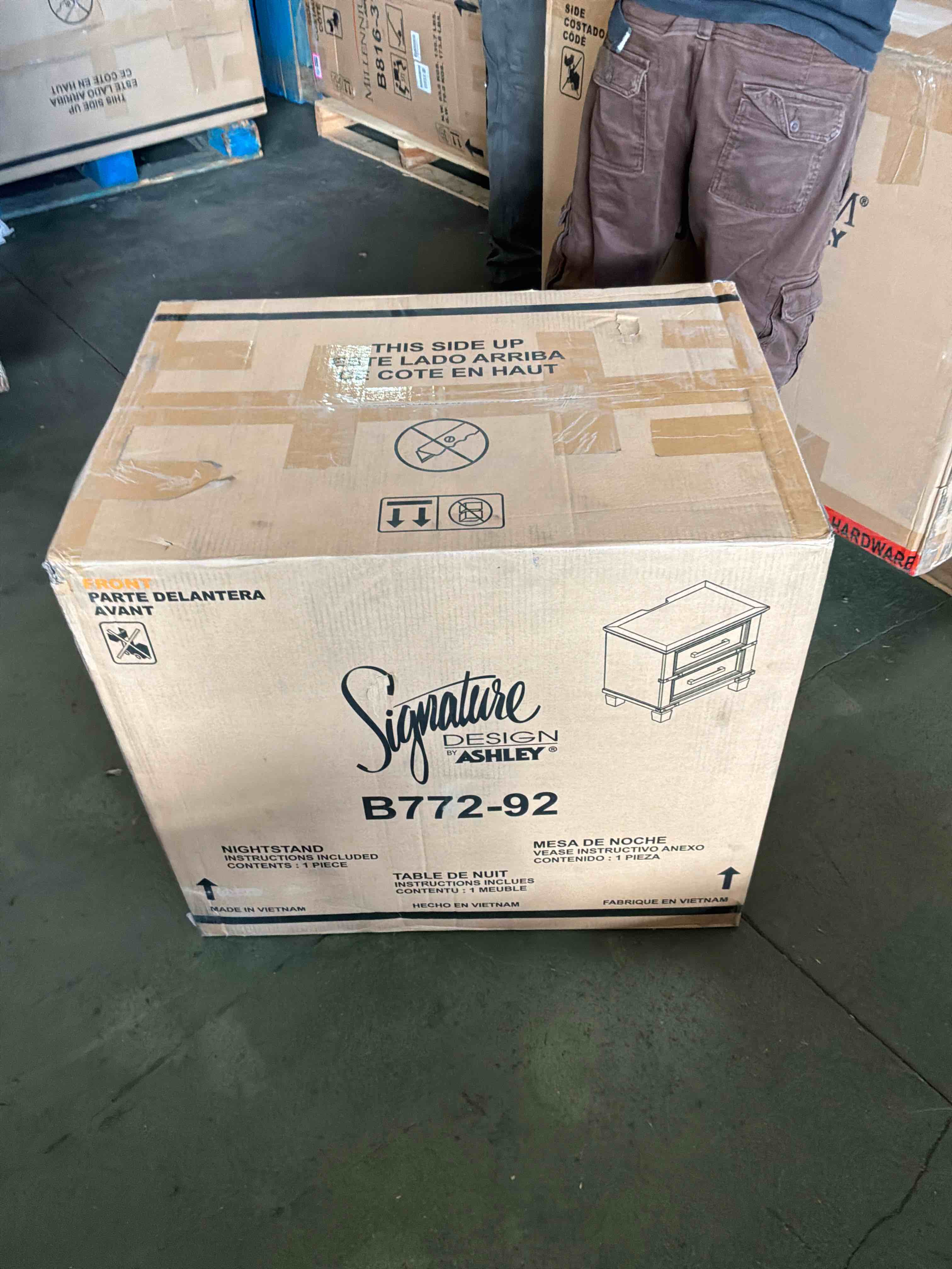 Condition photo showing New/Like New for russelyn two drawer night stand