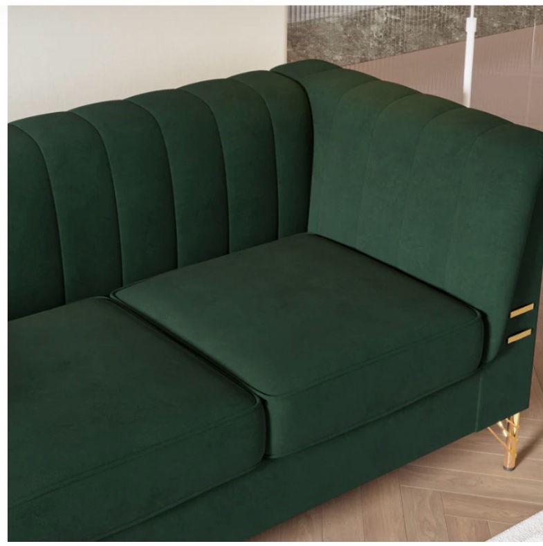 sofá green velvet 