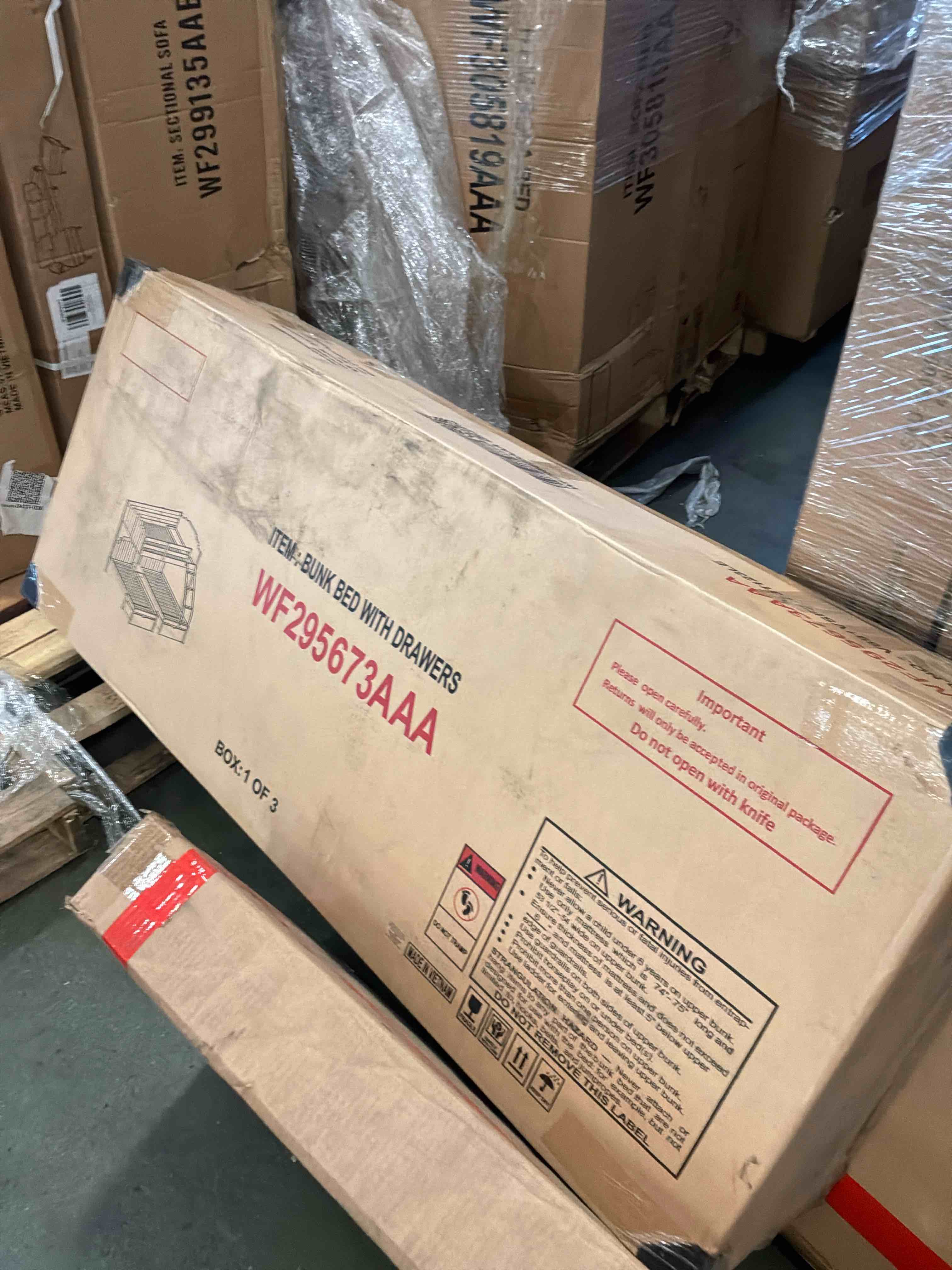 Condition photo showing New/Like New for similar to twin over twin bunk bed with storage drawers