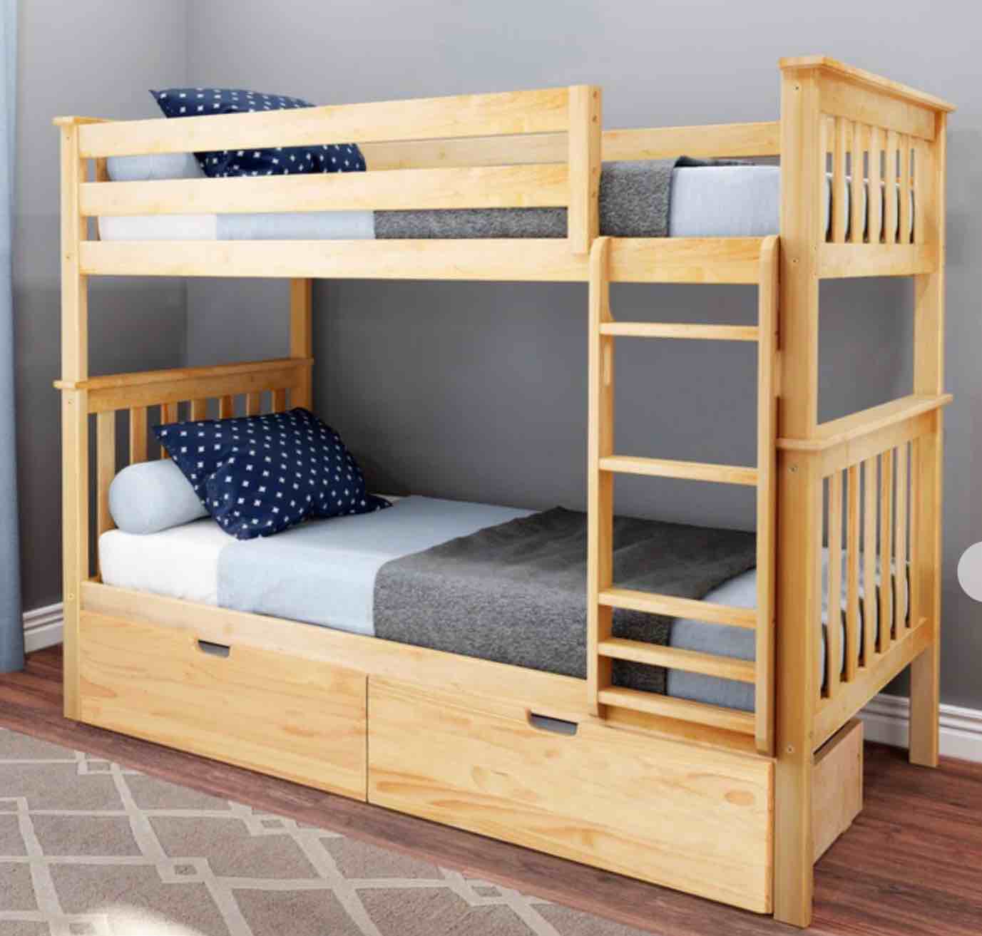similar to twin over twin bunk bed with storage drawers