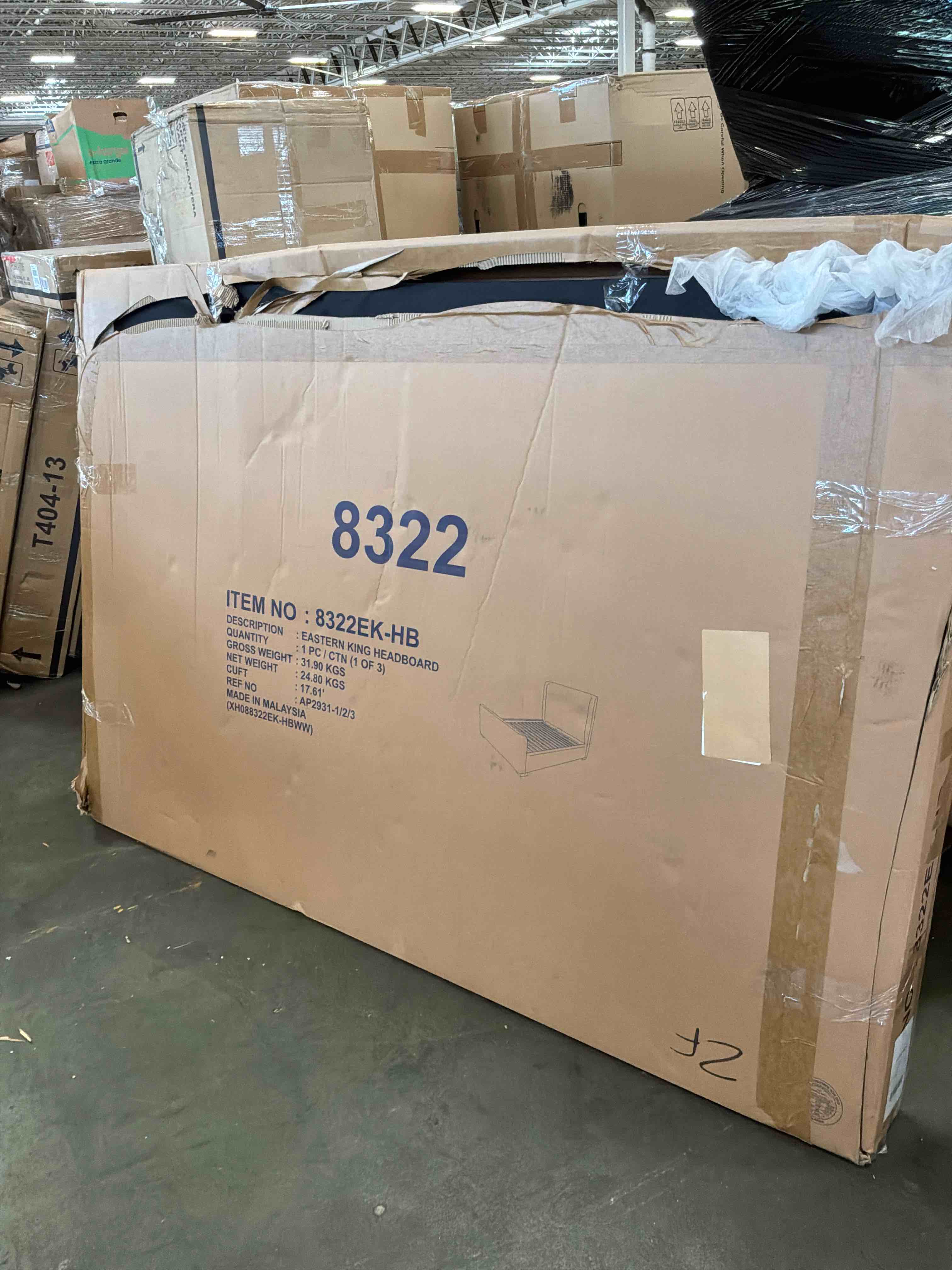 Condition photo showing Good Condition for alpine furniture adele king platform bed in oatmeal 8322ek