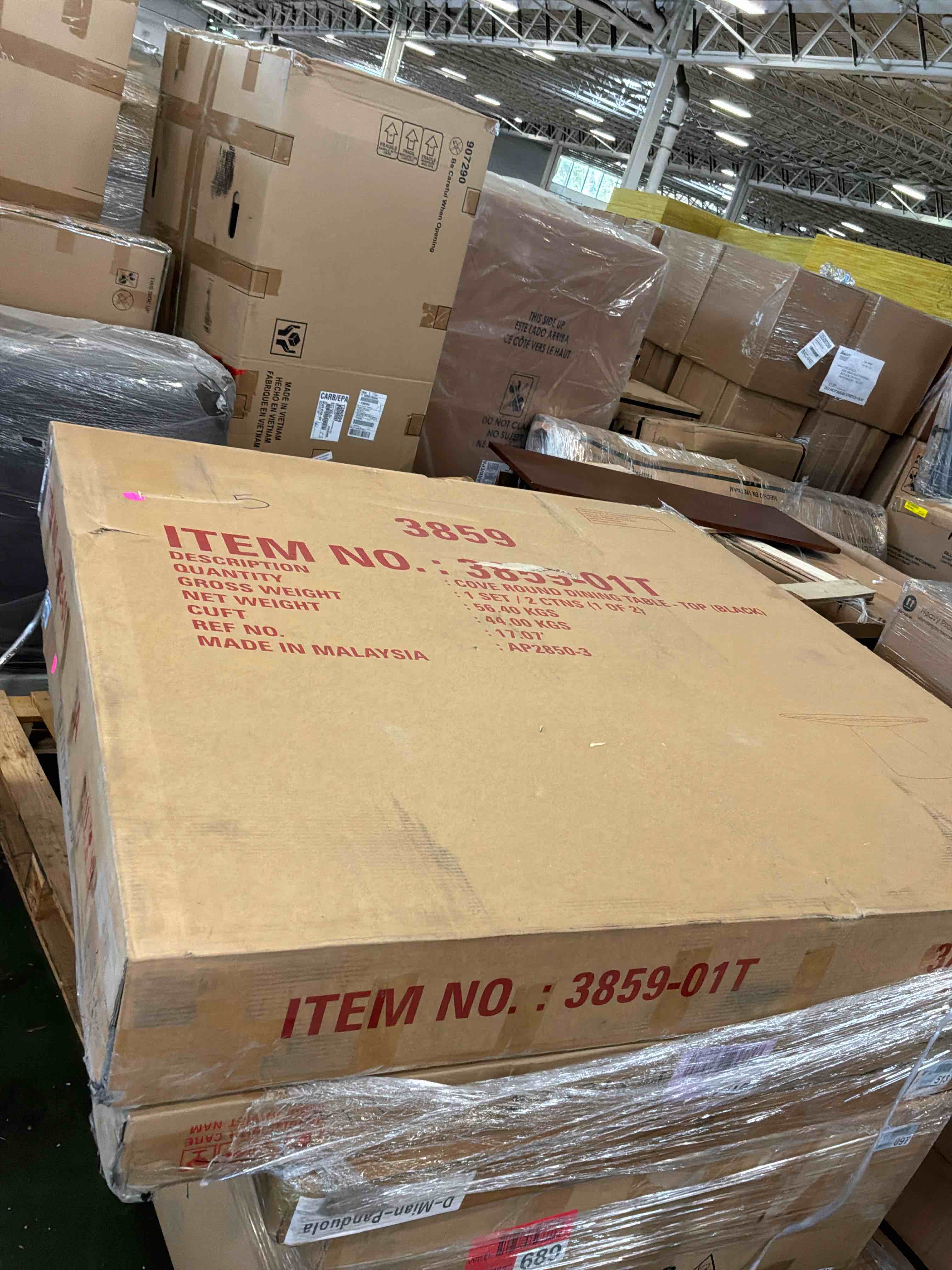 Condition photo showing New/Like New for cove round dining table, black 