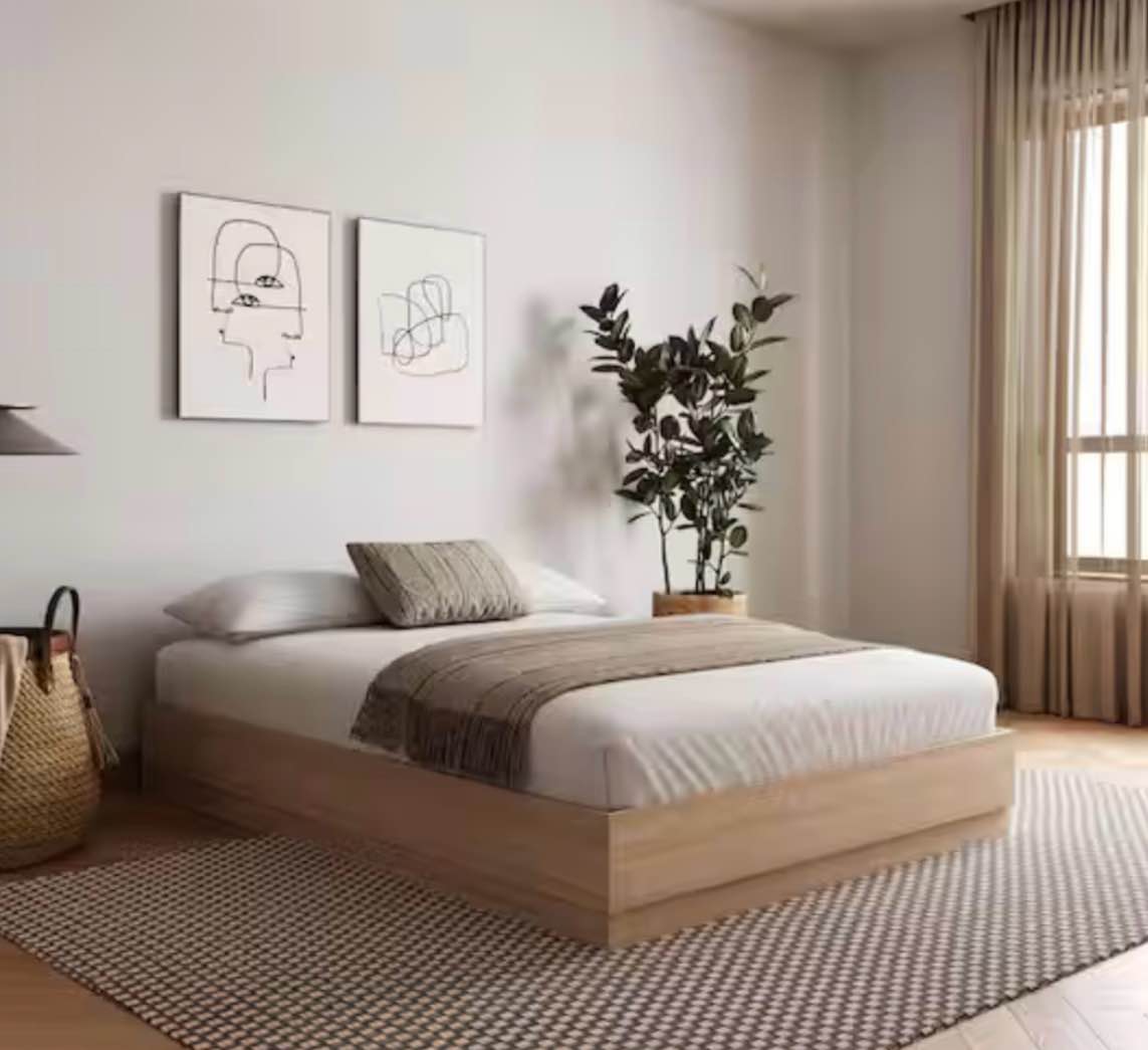 Similar to Milano Beige Engineered Wood Frame King Size Platform Bed