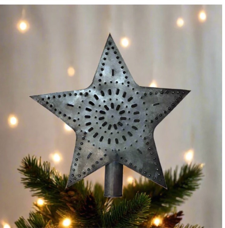 Metal Star Tree Topper Hanging Figurine Ornamer