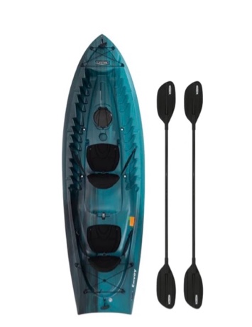 lifetime envoy 10.5 ft sit-on-top tandem kayak with paddles, aurora fusion (91332)