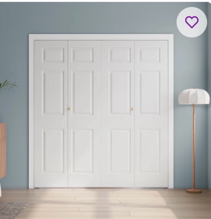 White Primed Manufacture wood 3 Panel Bi-fold Door With Hardware 14 inch 