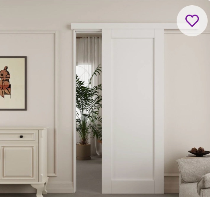 Hidden Style Track Solid Manufactured Wood Panel White Primed solid ( incomplete)