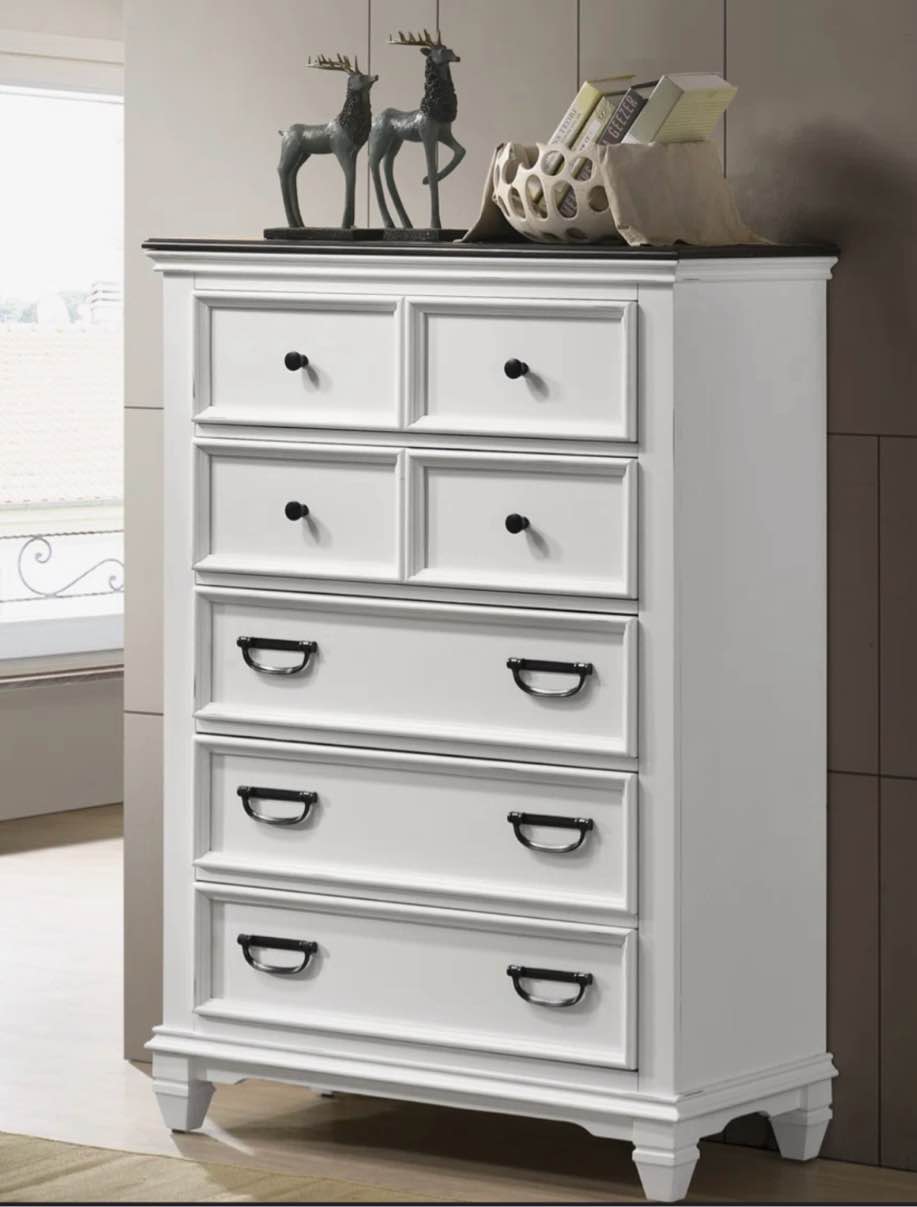 Semaj Wood Distressed Bedroom Set With Bed Dresser Mirror 