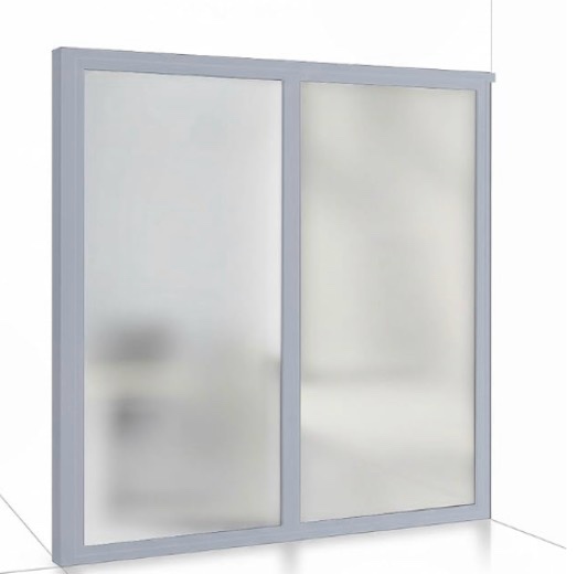 Similar to 2-Panel Stationary Frosted Glass Partition Kit - Tempered Glass Privacy Wall Divider Screen for Office, Room, Cubicle, Desk - Commercial & Residential Separator - 4" D x 72" W x 84" H, Silver Frame