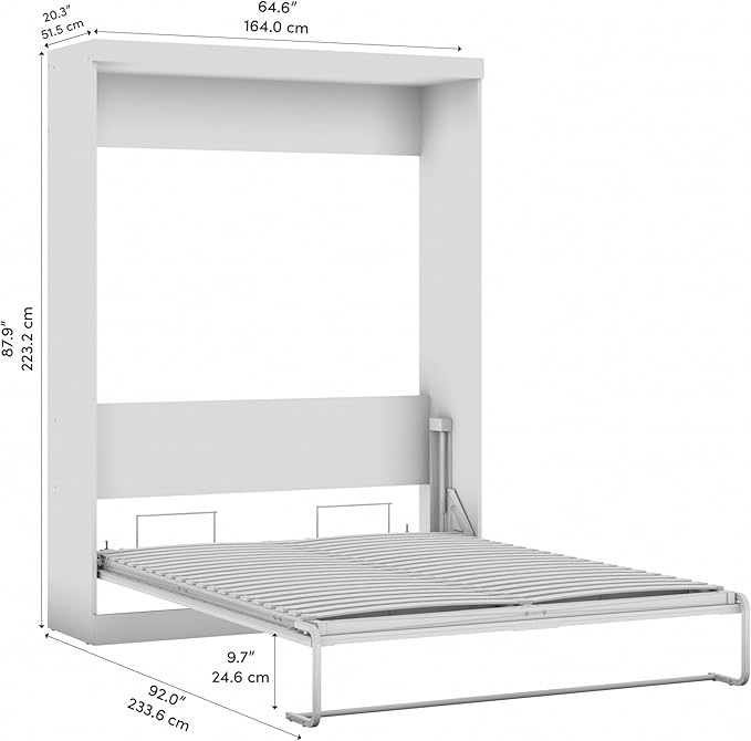 Similar to Bestar Pur Queen Murphy Bed, 65-inch Space-Saving Sleeping Arrangement for Multipurpose Area, Bedroom, Guest Room, or Living Room