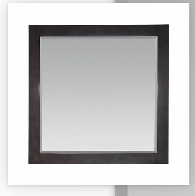 Altair Design Maribella 34" Rectangular Bathroom Wood Framed Wall Mirror in Rust Black