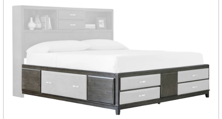 B476-99 Bedroom Caitbrook King Storage Rails and Footboard and drawers 
