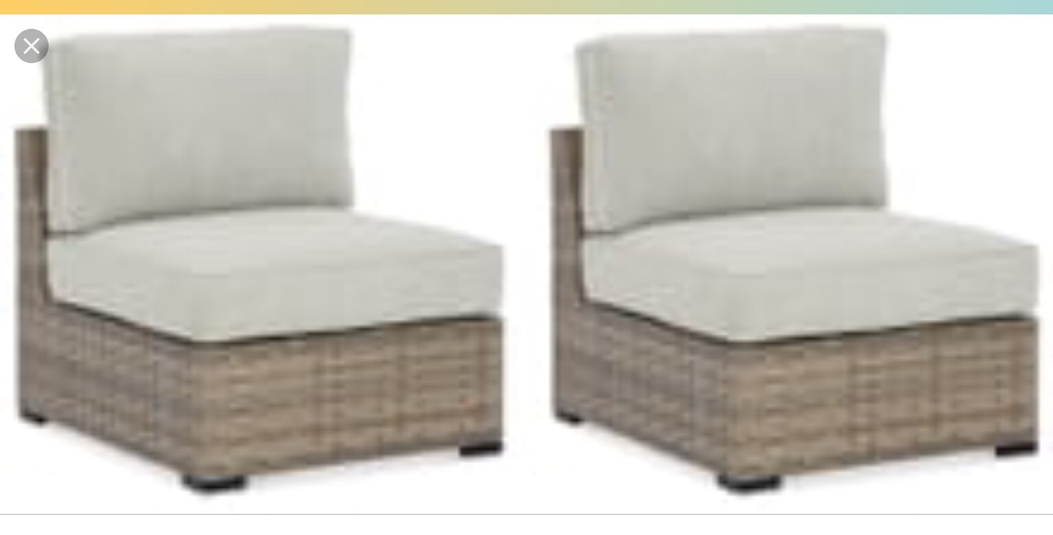 Set of 2 Oudoor Calworth Armless Chair With Cushion P458-846