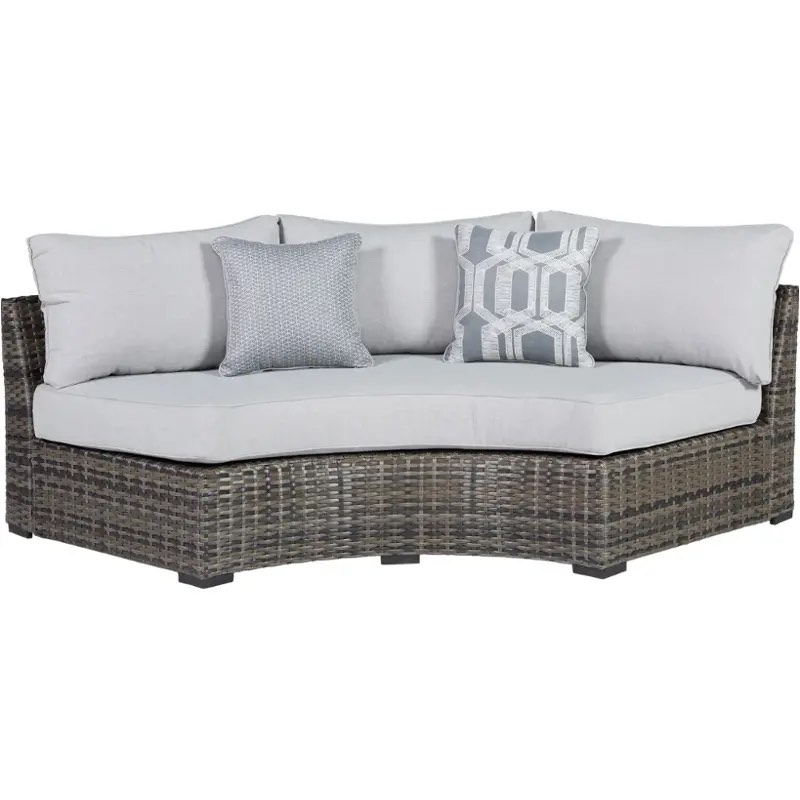 Harbor Court – Gray – Curved Loveseat With Cushion