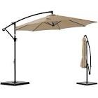 sweetcrispy 10-ft iron tan slide-tilt cantilever patio umbrella