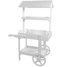 Sunnydaze Country Market Flower Stand Raised Garden Bed - 49.25" H - White