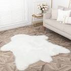 Shela Faux Cowhide Off White Area Rug Rug