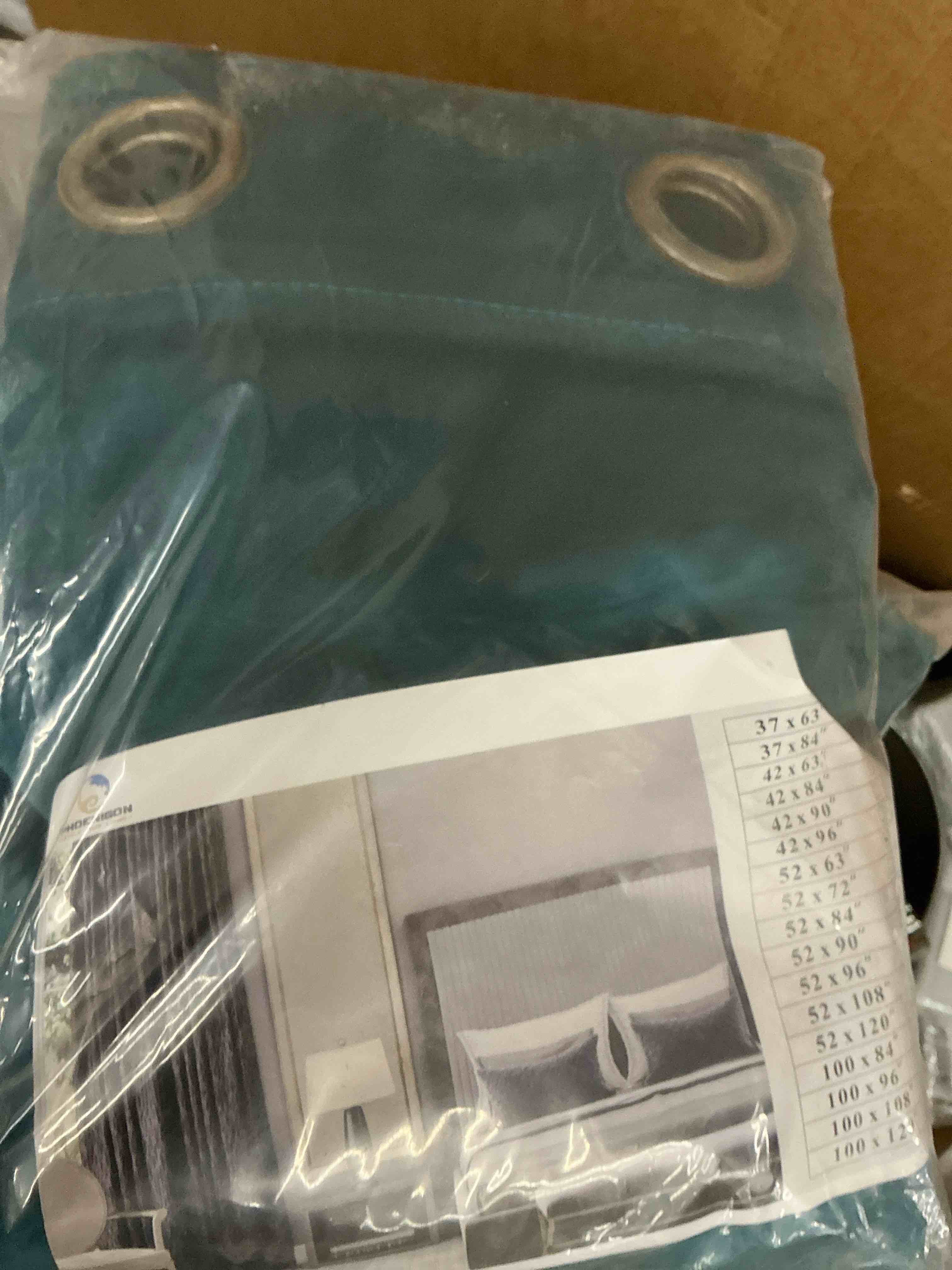 Condition photo showing New/Like New for phoenigon velvet solid color metal grommets room darkening curtain panels 52” x 63” (similar)