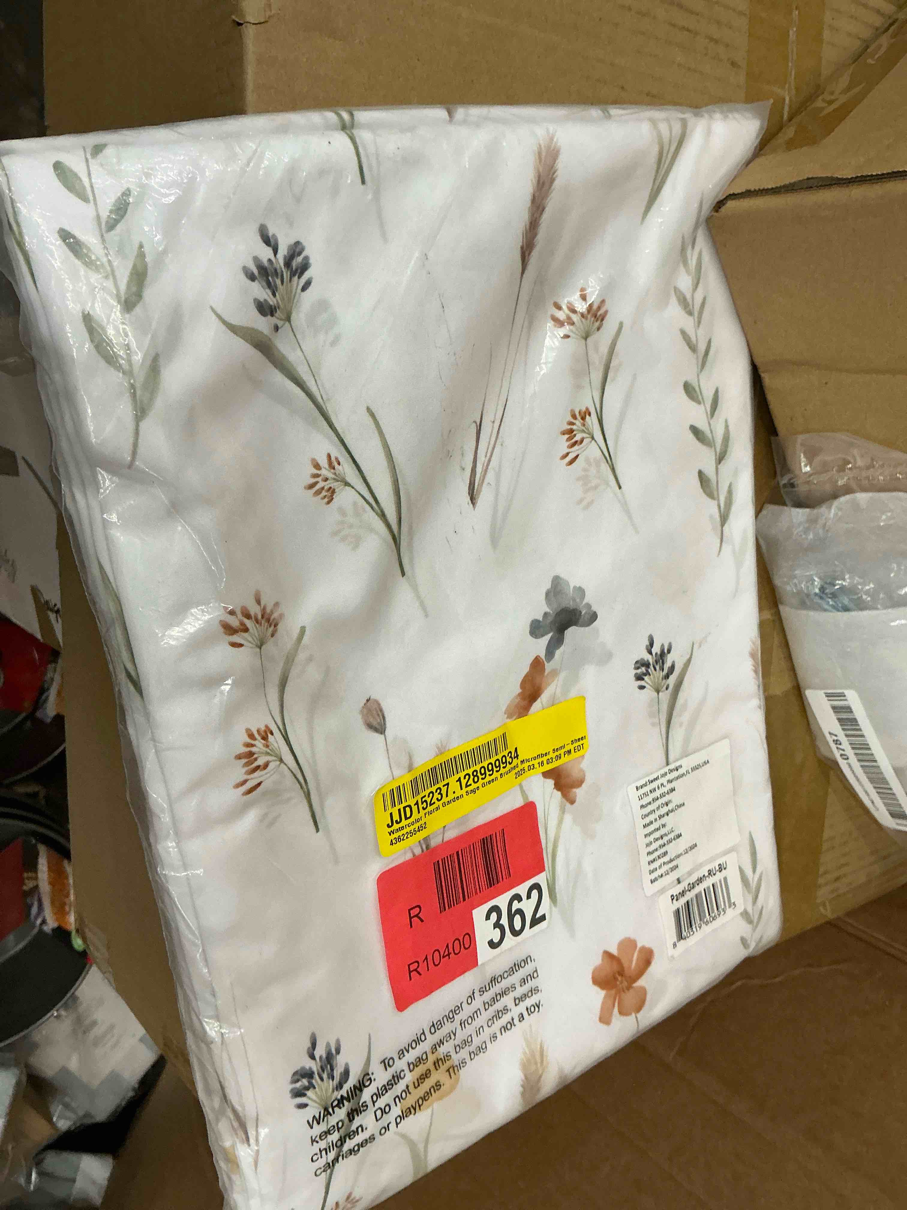 Condition photo showing New/Like New for sweet jojo designs watercolor floral garden sage green girl semi-sheer rod pocket curtain panels drapes set 2 piece