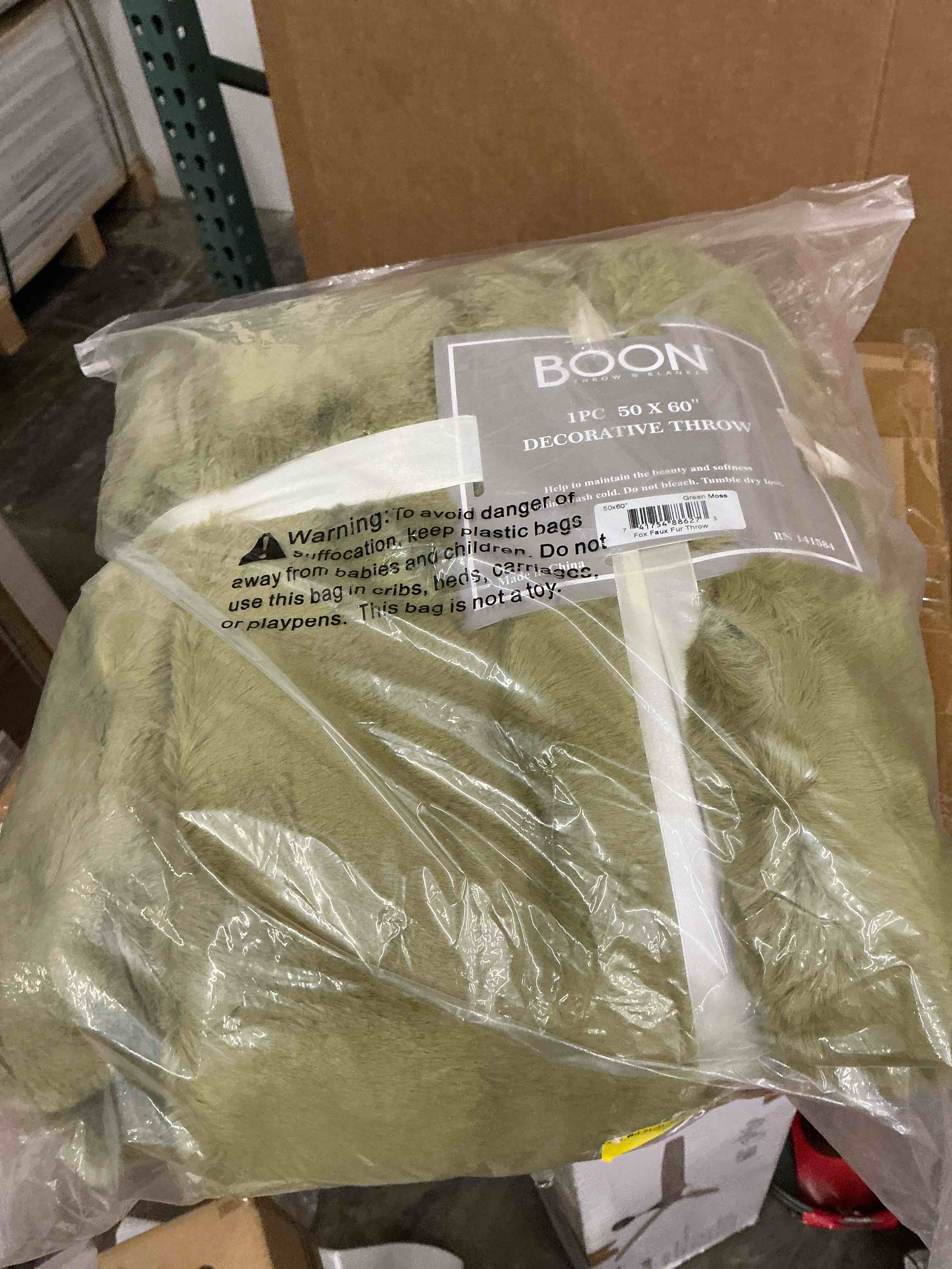 Condition photo showing New/Like New for xege luxury faux fur throw, moss green soft 50x60 fluffy blanket, shaggy plush decorative couch throw, cute furry throw fuzzy office lap blanket for bedroom living room, sage green