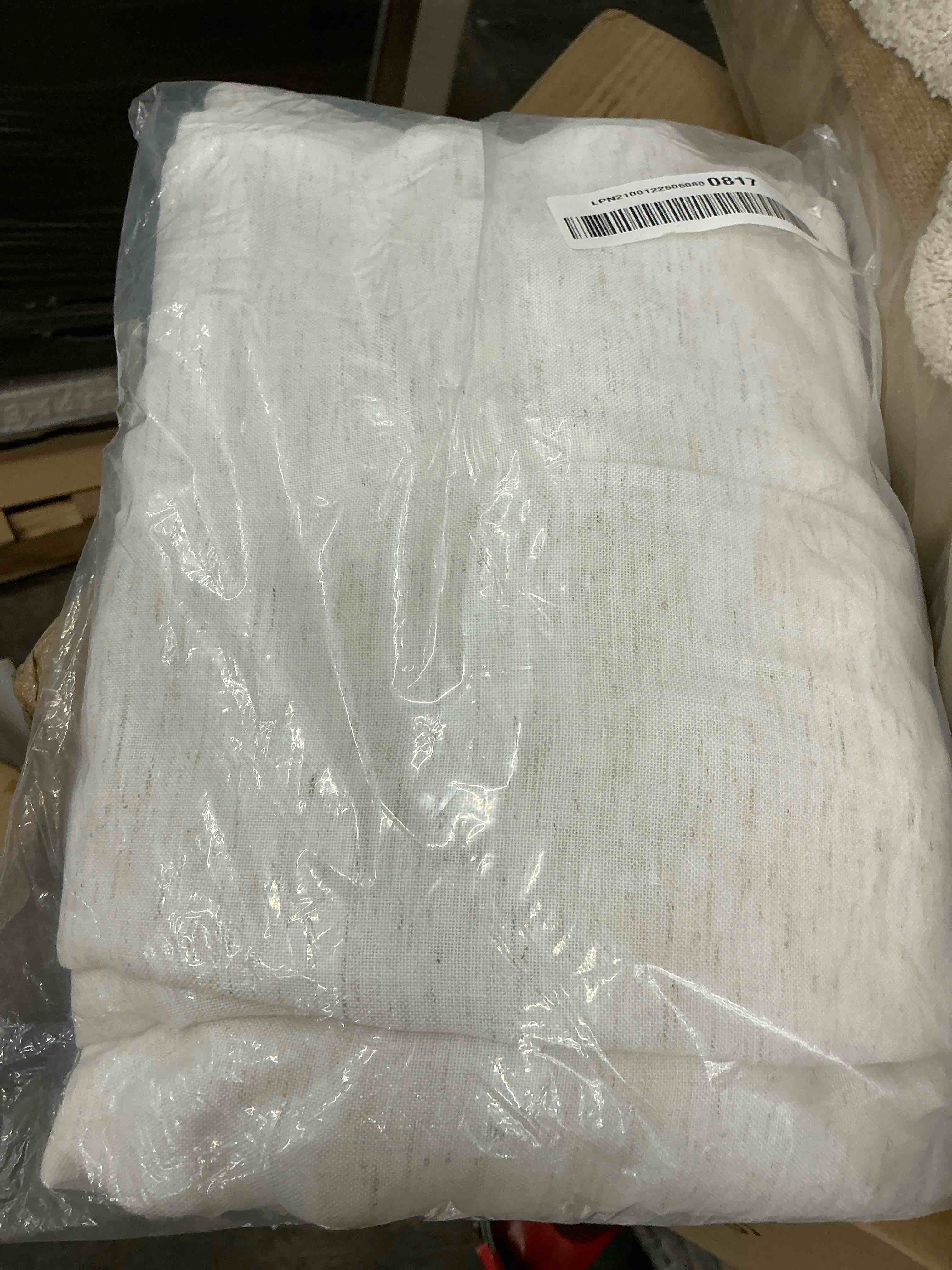 Condition photo showing New/Like New for stella open weave semi sheer curtain pleated (similar)