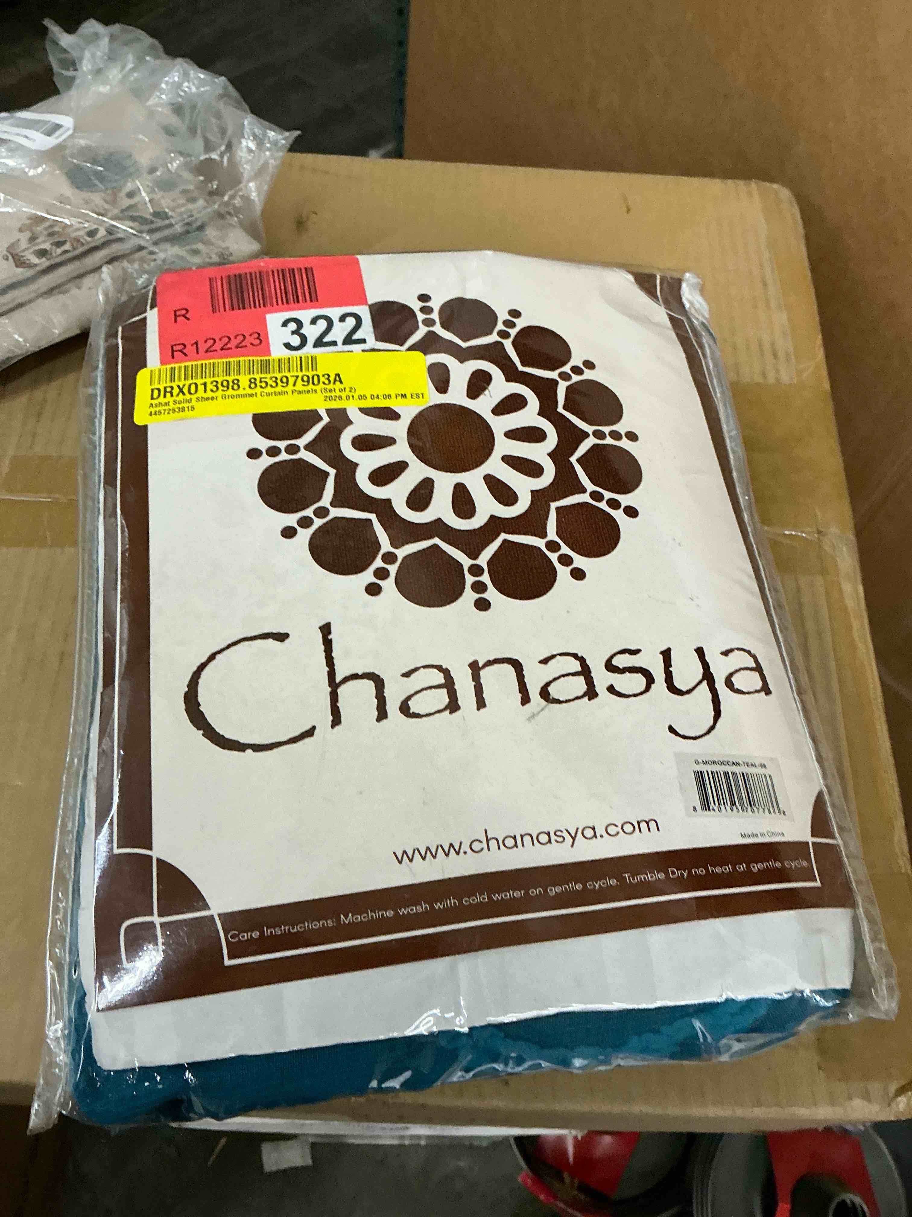 Condition photo showing New/Like New for chanasya premium 2-panel moroccan embroidered grommet textured sheer curtain panels - for windows living room bedroom office - translucent window drapes for home - 52 x 96 inches long - teal