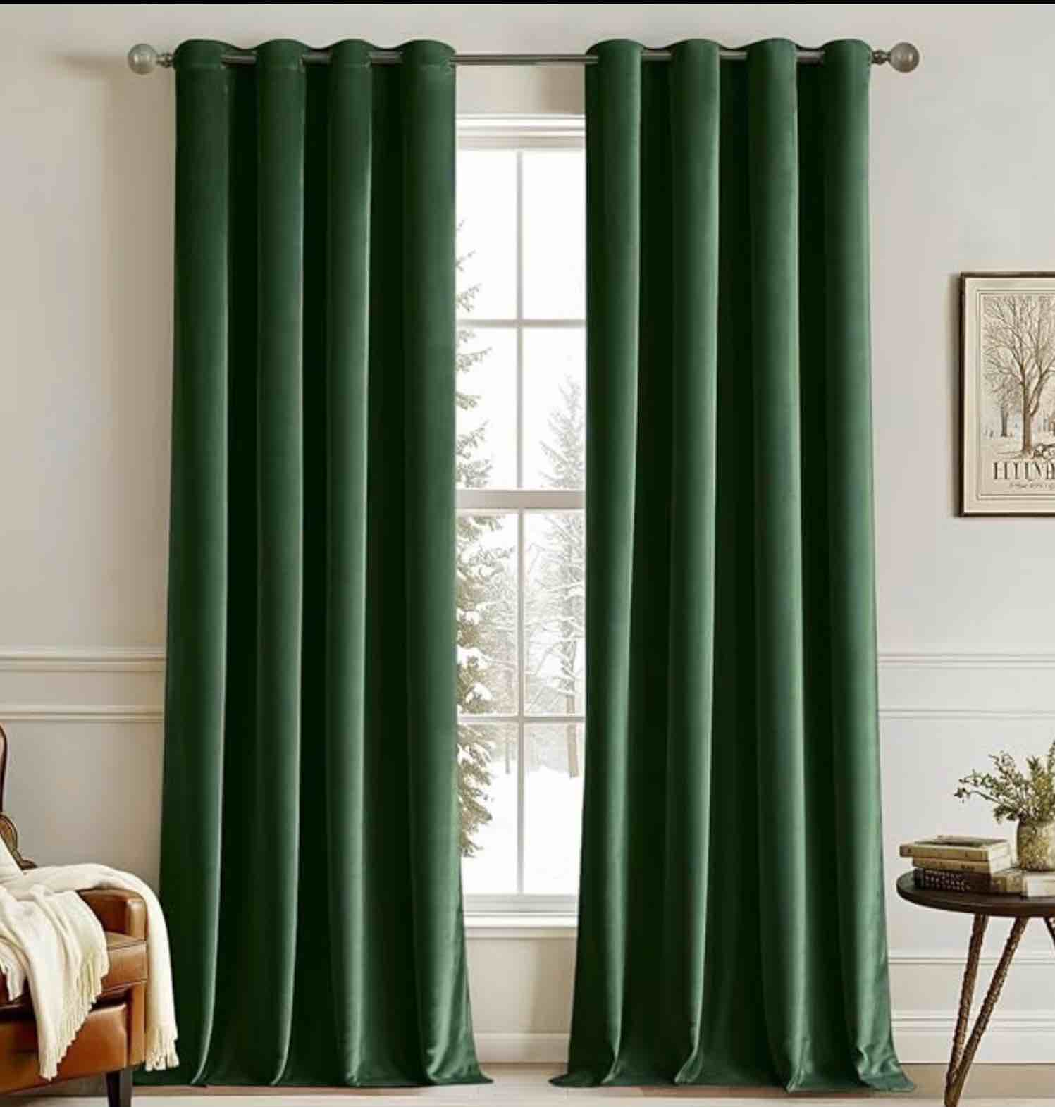 phoenigon velvet solid color metal grommets room darkening curtain panels 52” x 63” (similar)