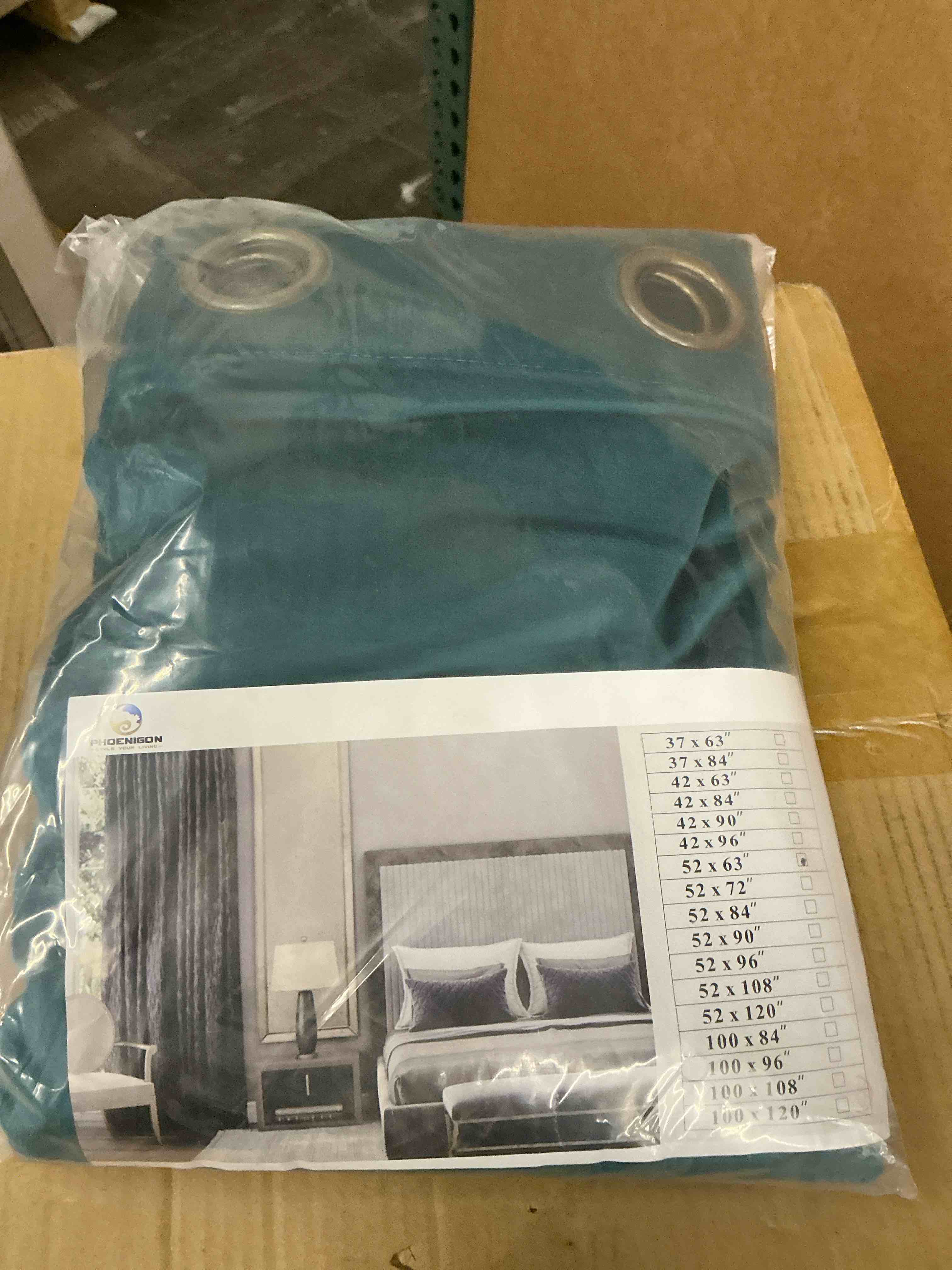 Condition photo showing New/Like New for phoenigon velvet solid color metal grommets room darkening curtain panels 52” x 63” (similar)