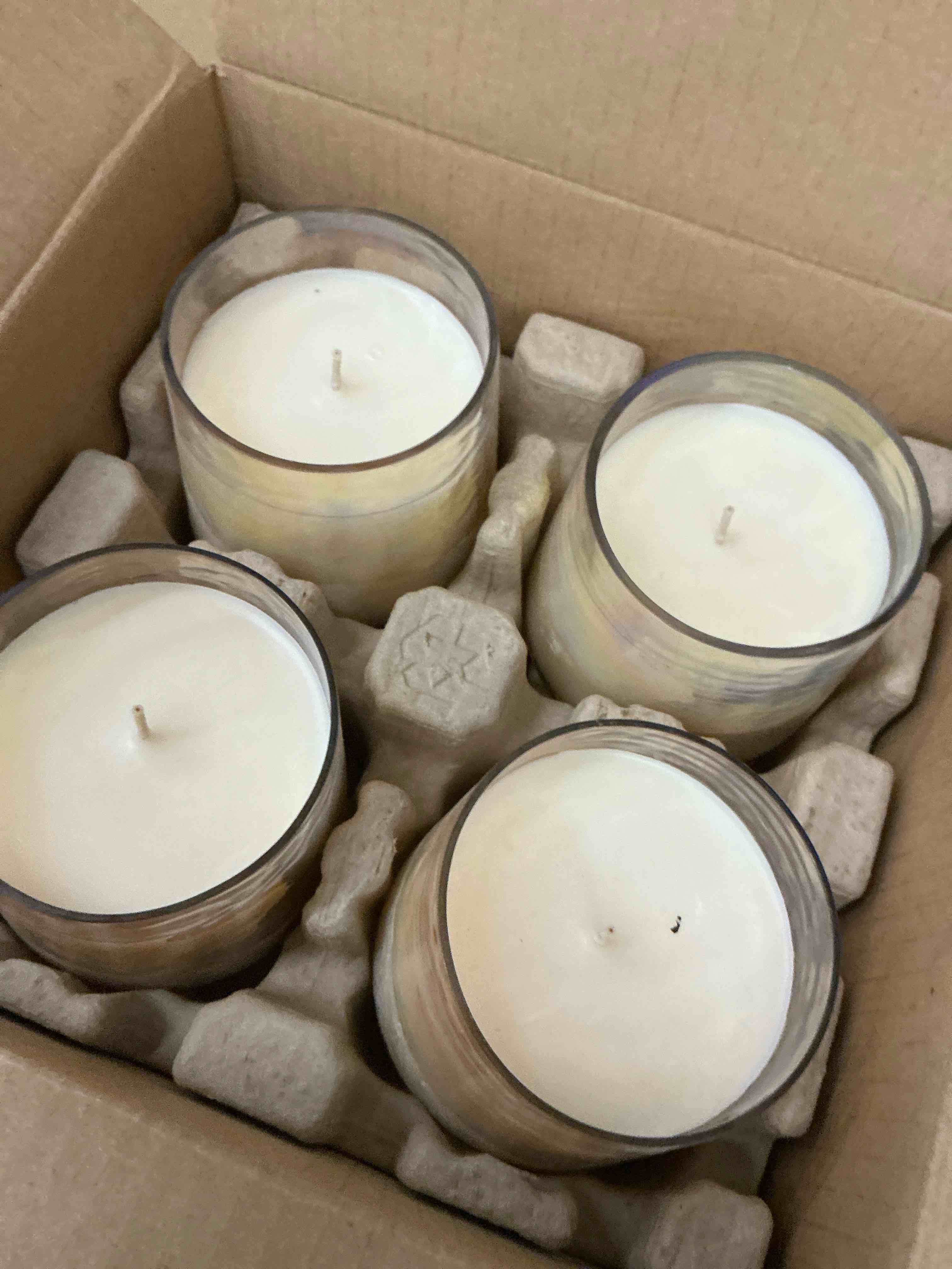 Condition photo showing New/Like New for coconut milk mango baltic glass candle (4packs)