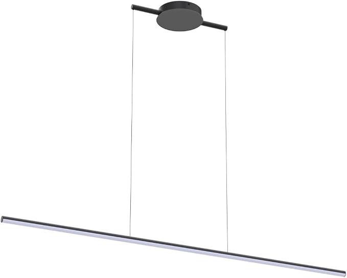 Kitchen Island Pendant Lighting Linear Light Fixture Chandelier, Warm Light Dimmable LED Hanging Light Fixture for Dining Room, Kitchen, Breakfast Bar, Living Room Black