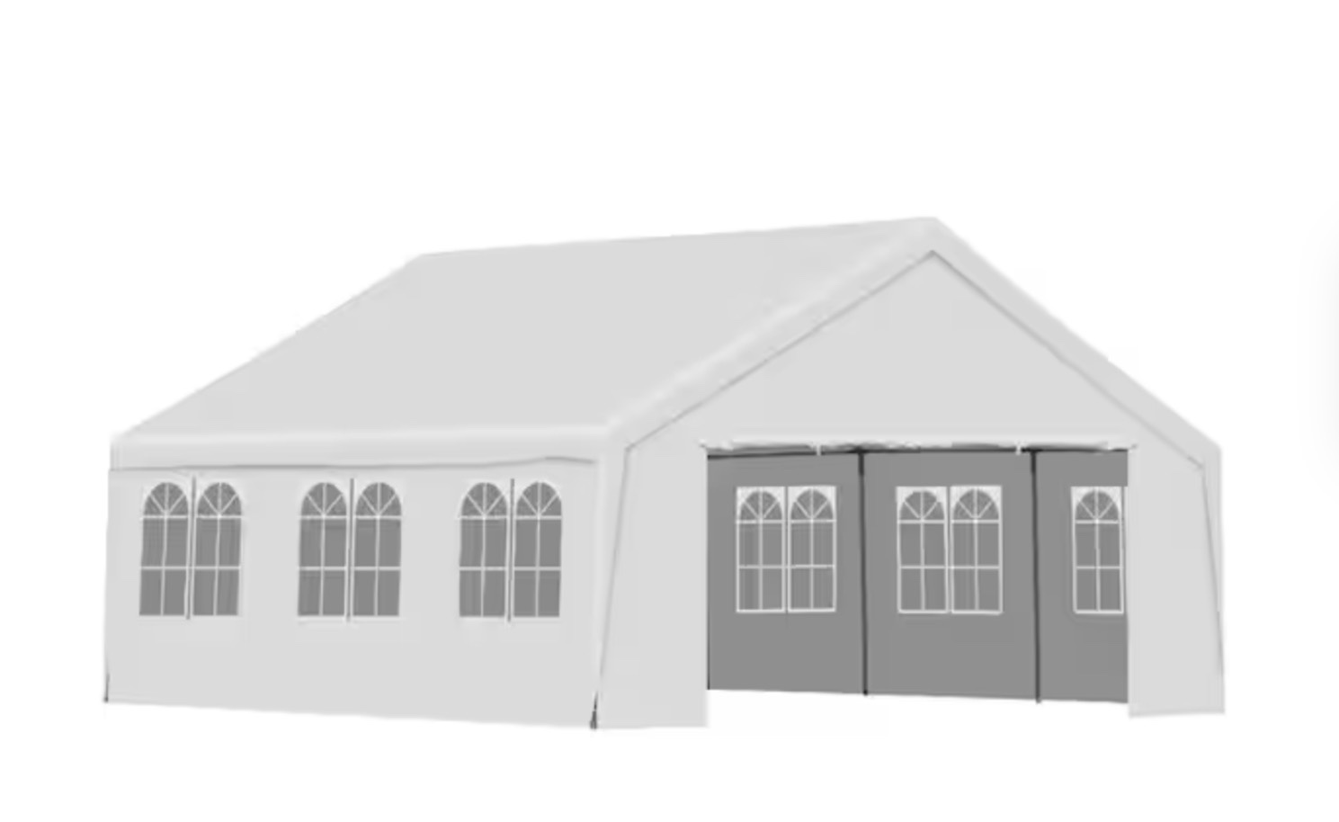 (incomplete - box #1 only) 20 ft. x 20 ft. Large Wedding Party Tent Commercial Event Canopy with Removable Sidewalls, White