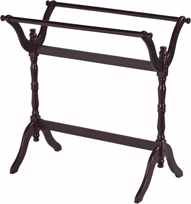 frenchi home furnishing blanket/quilt rack, cherry