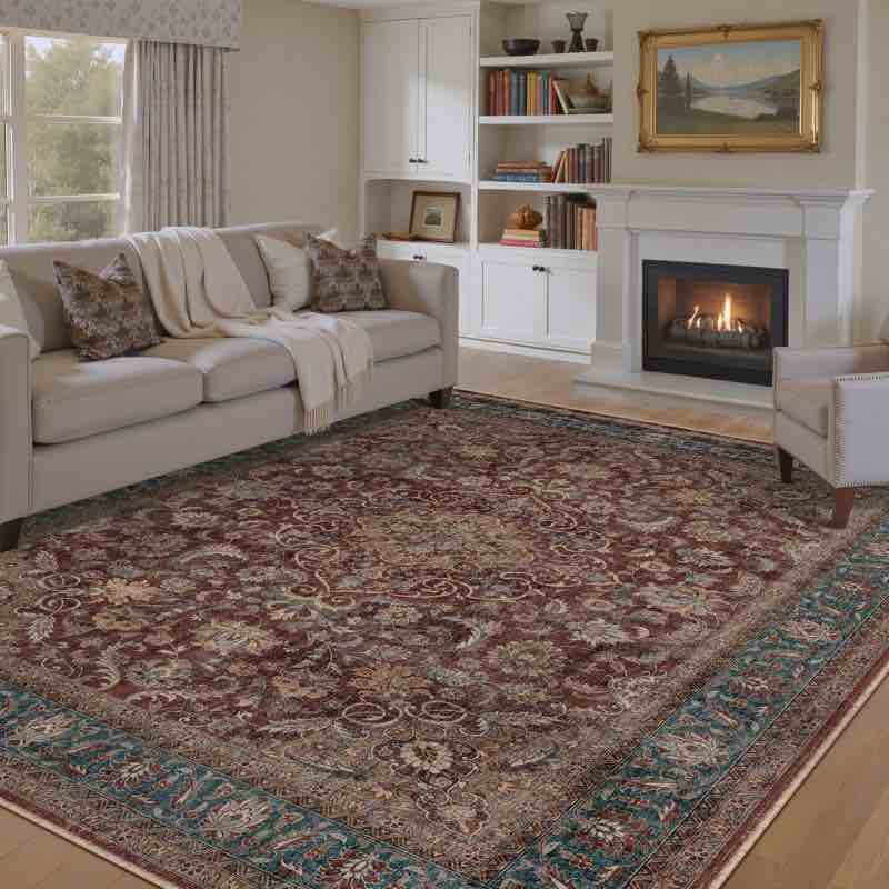 stella machine washable oriental area rug with non- slip backing