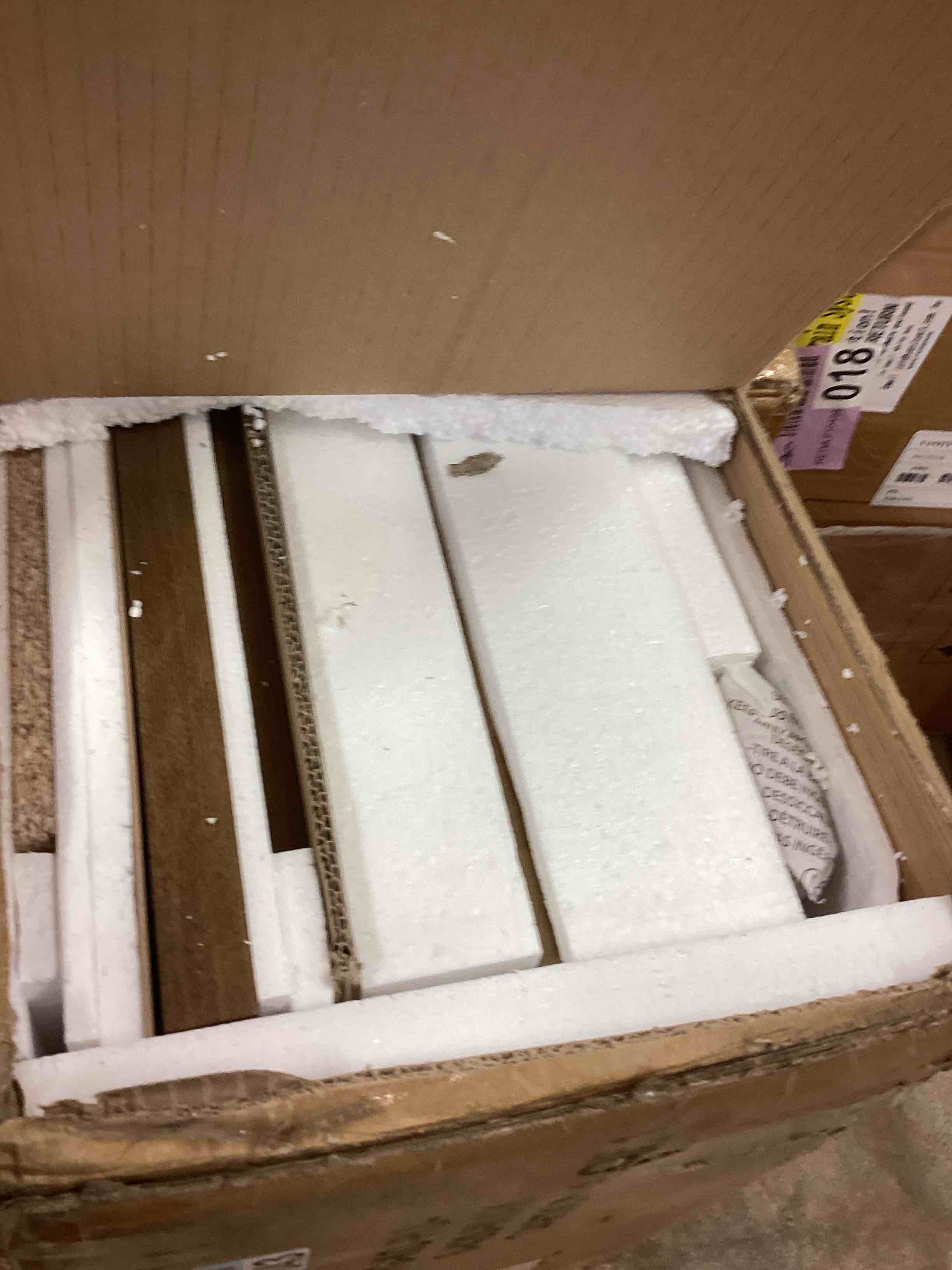 Condition photo showing New/Like New for galano 6-drawer dresser with cutout floral fronts, knotty oak