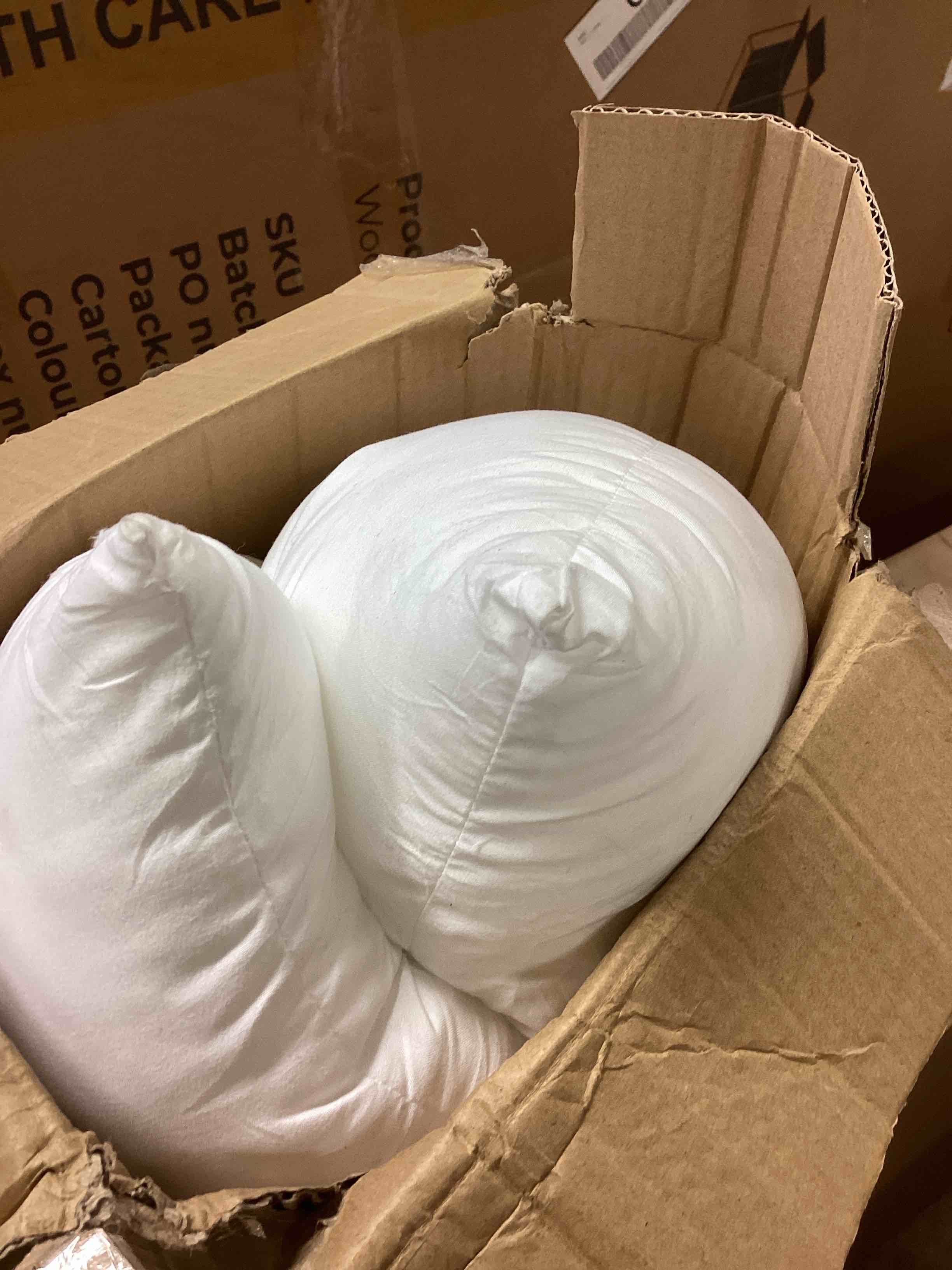 Condition photo showing As Is for climaloft polyester pillow 18 in x 33 in