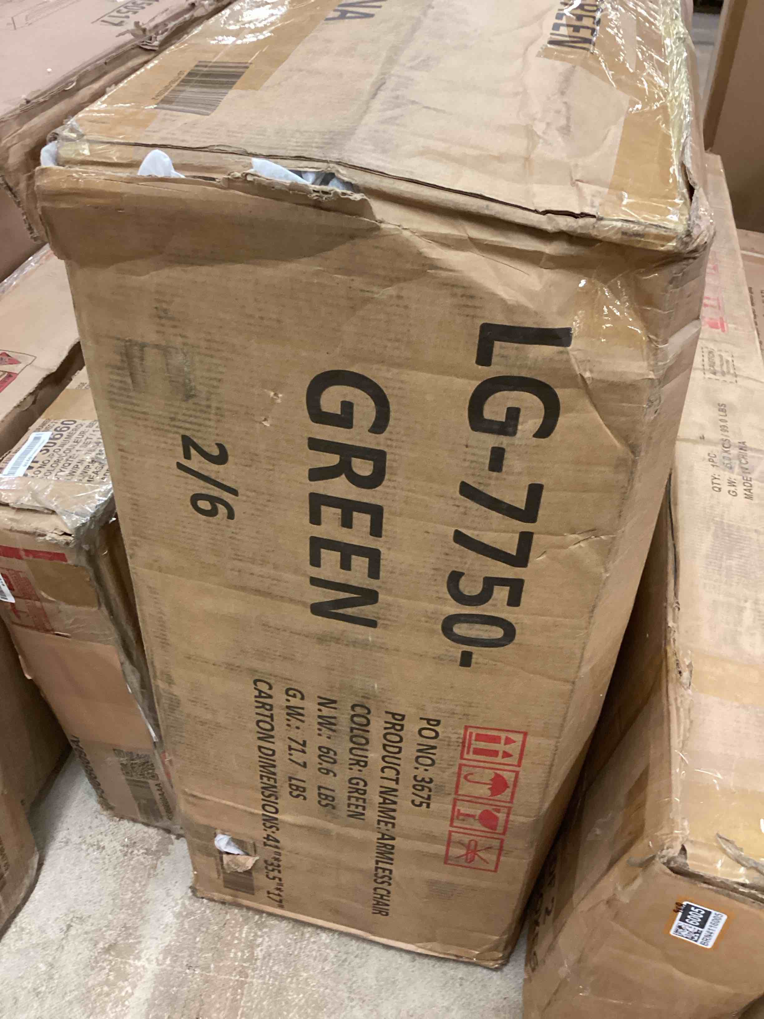 Condition photo showing Good Condition for instory u-shaped sectional sofa green chenille | 152 inches couch, with pillows and ottomans (incomplete one box only) (box # 2)