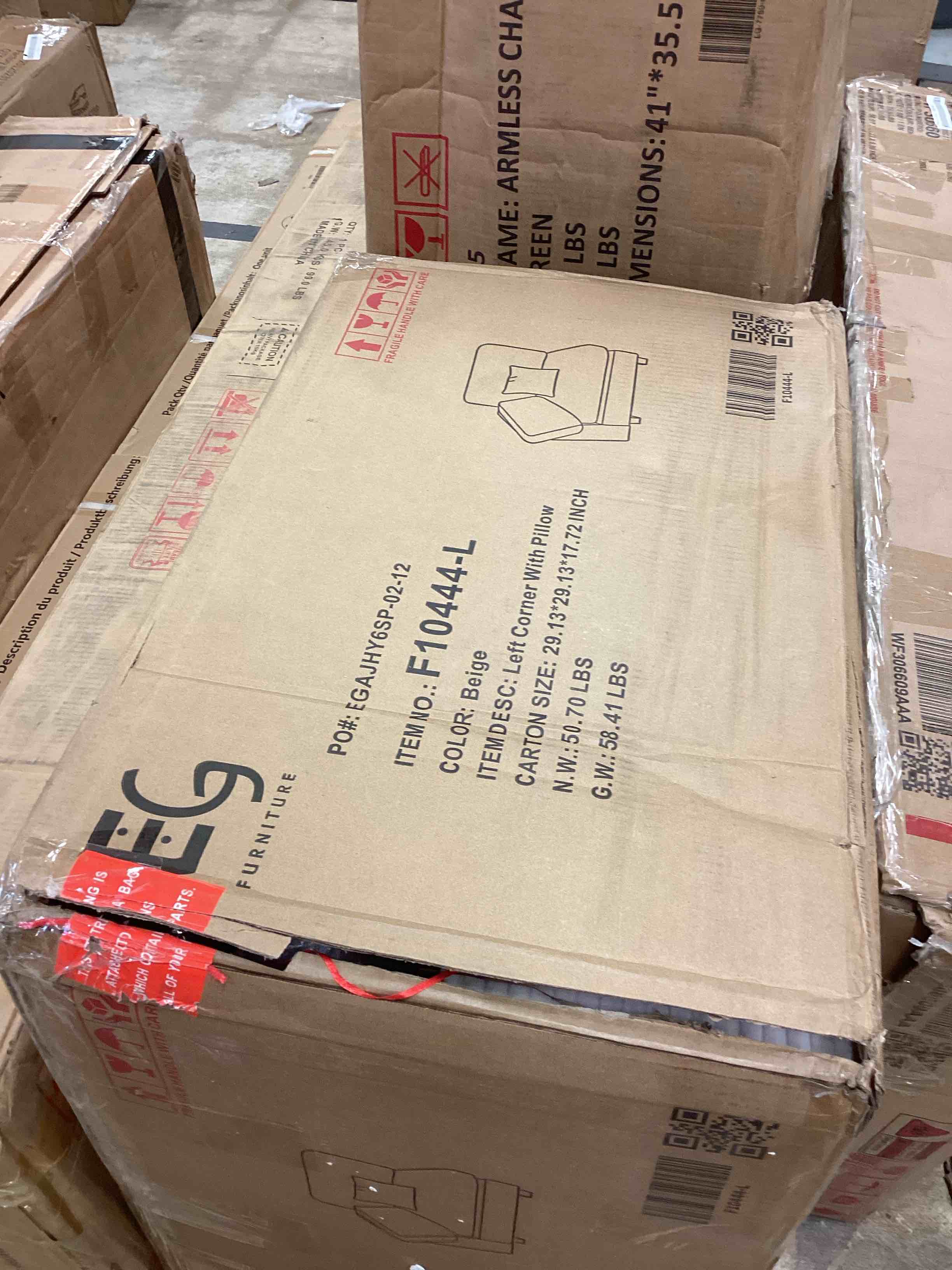 Condition photo showing Good Condition for corduroy cloud couch modular sectional sofa (incomplete one box only)