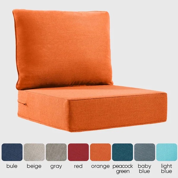 outdoor deep seat patio cushions set of 5, orange ( incomplete backs only)