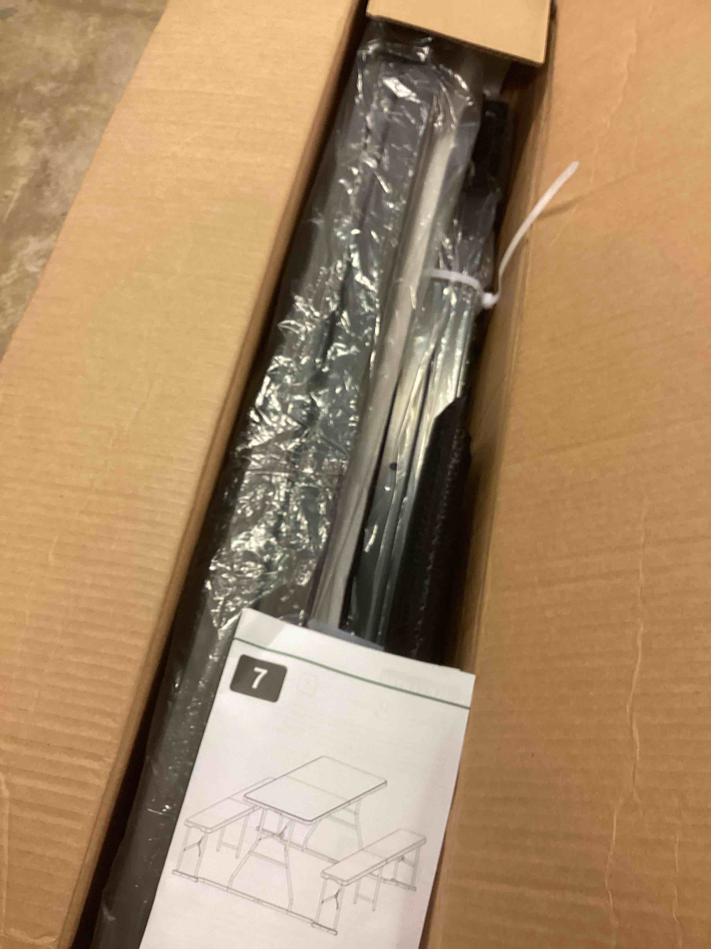 Condition photo showing New/Like New for portable picnic table set, black