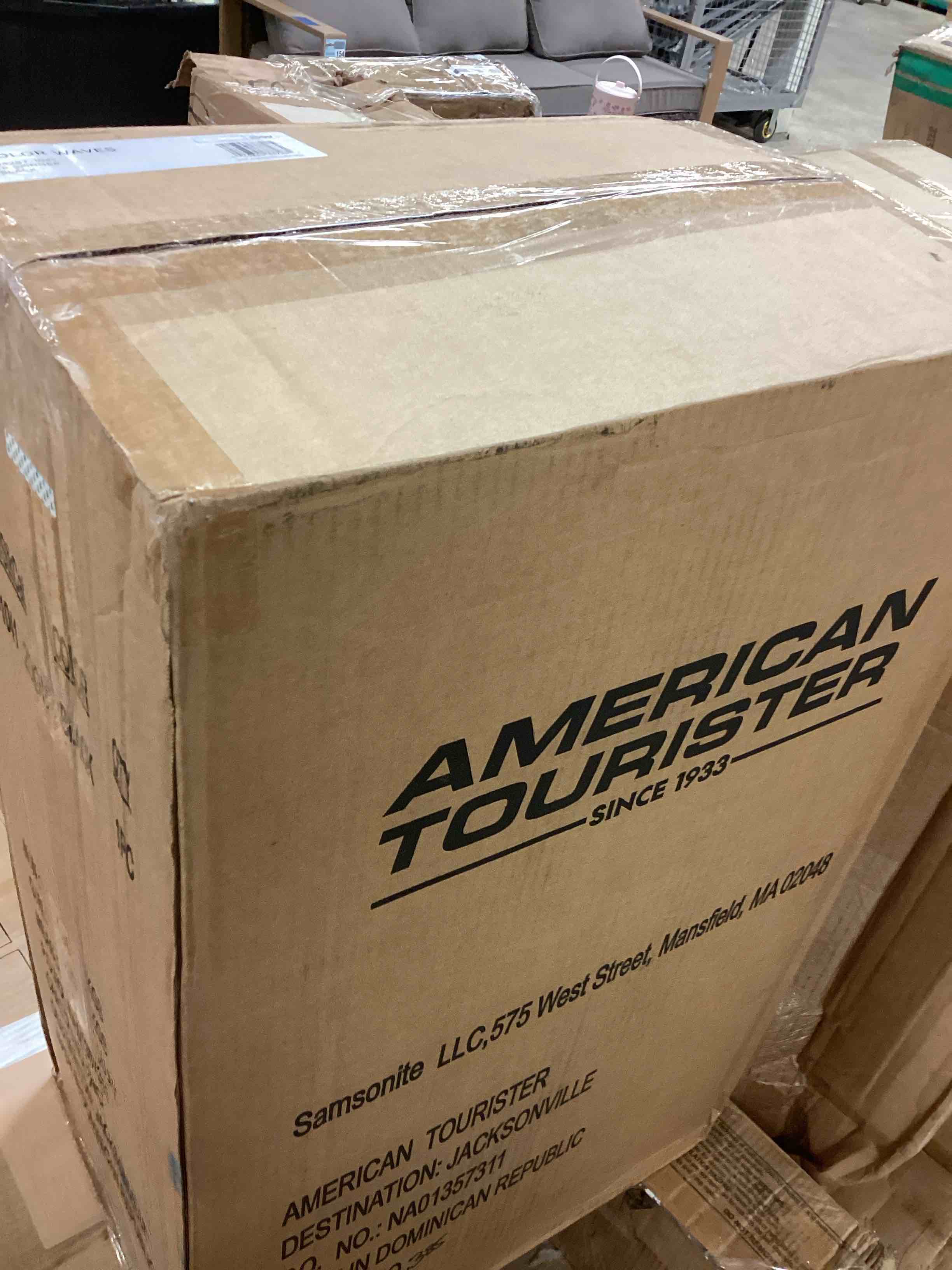 Condition photo showing New/Like New for american tourister color waves carry on expandable luggage suitcase, black
