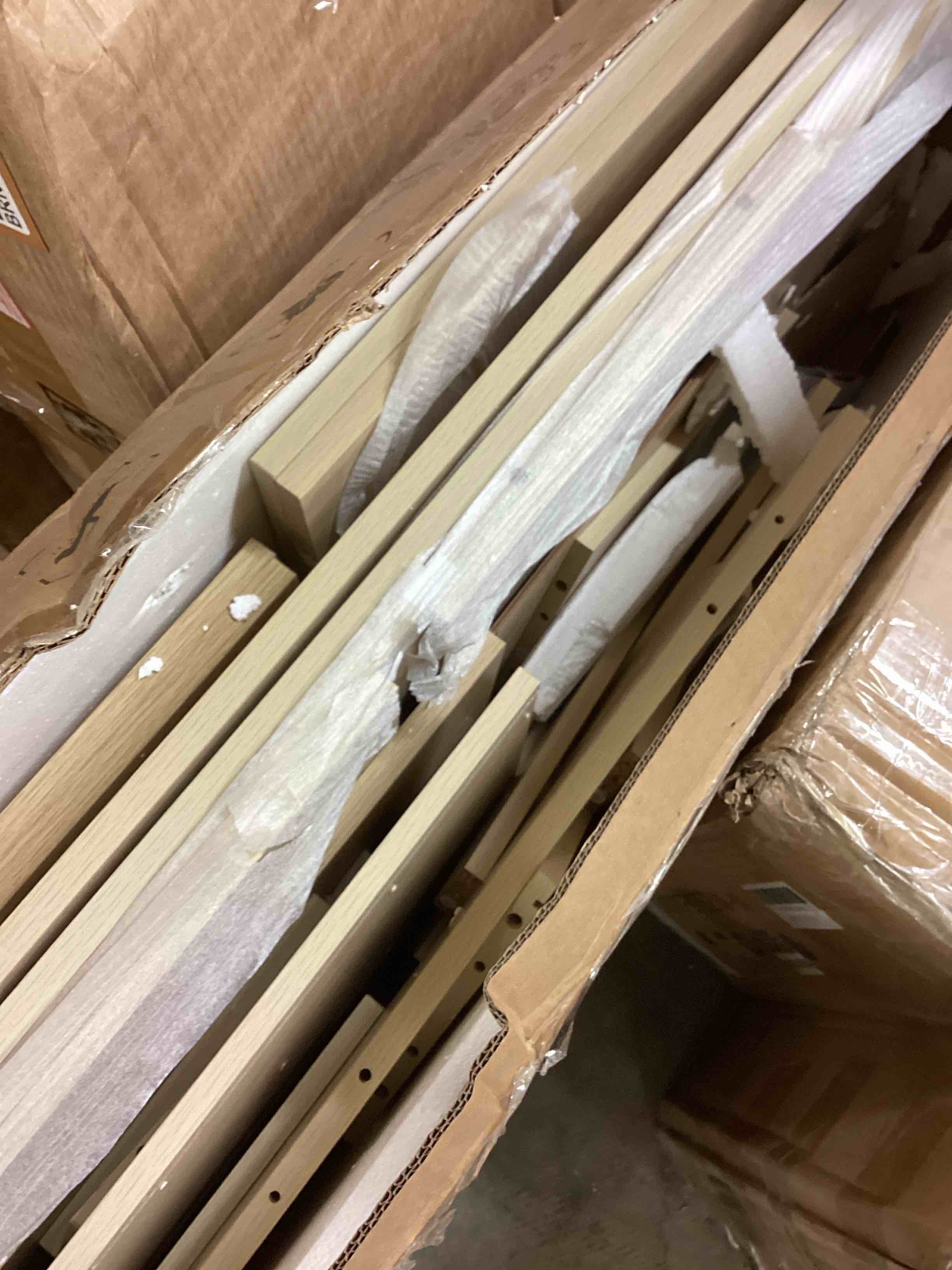 Condition photo showing Good Condition for 9 drawer dresser for bedroom, 60'' long mid century modern dressers tv stand, wood vintage chests of drawers, large storage organizer for bedroom, closet, entryway, natural oak (incomplete one box only)