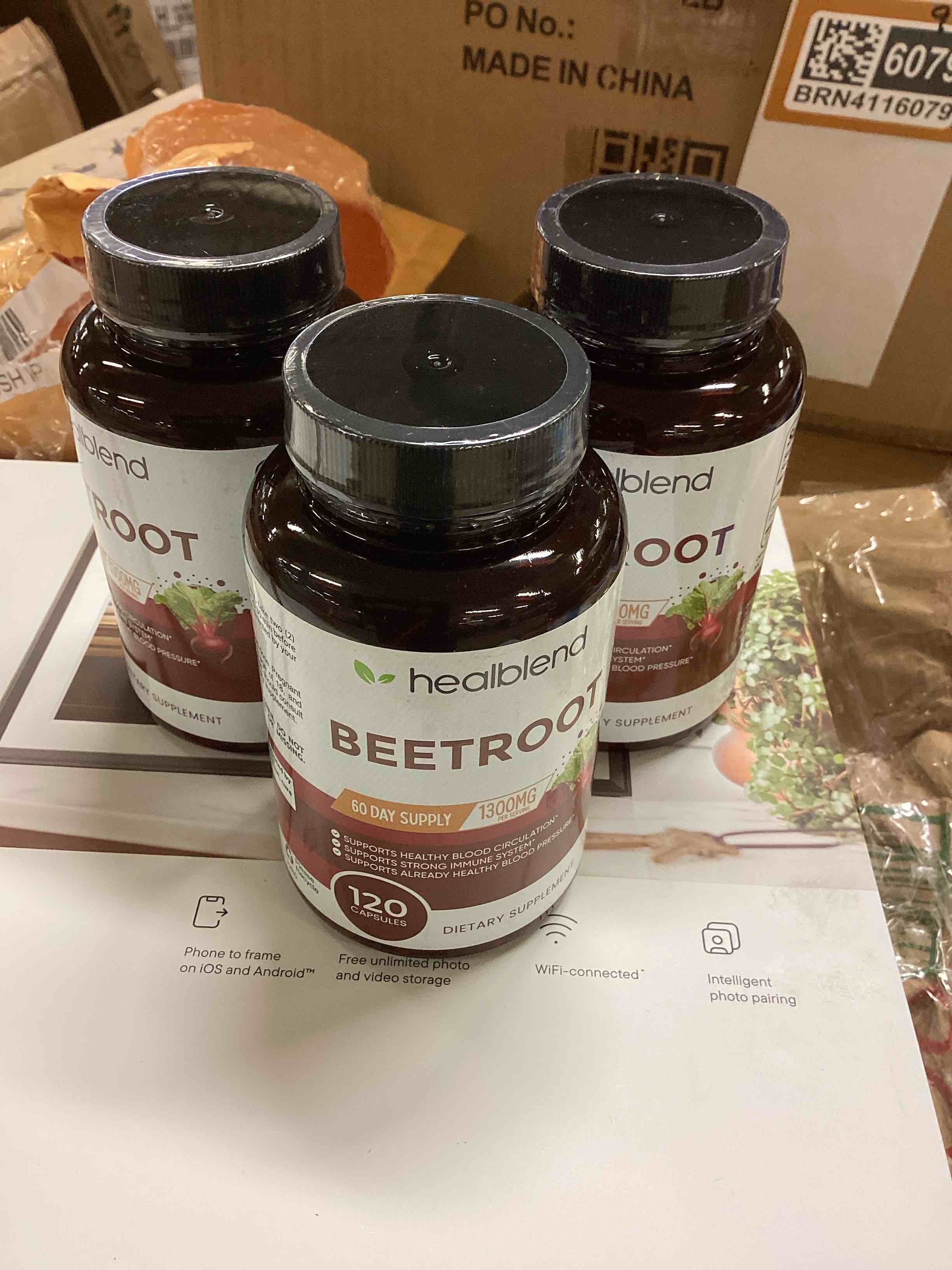 Condition photo showing New/Like New for healbend organic beet root capsules 1300mg - nitric oxide booster beets support healthy blood pressure, heart health, circulation superfood - 120 count