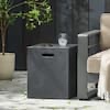 outdoor lightweight concrete tank holder side table dark gray for patios backyards porches gardens
