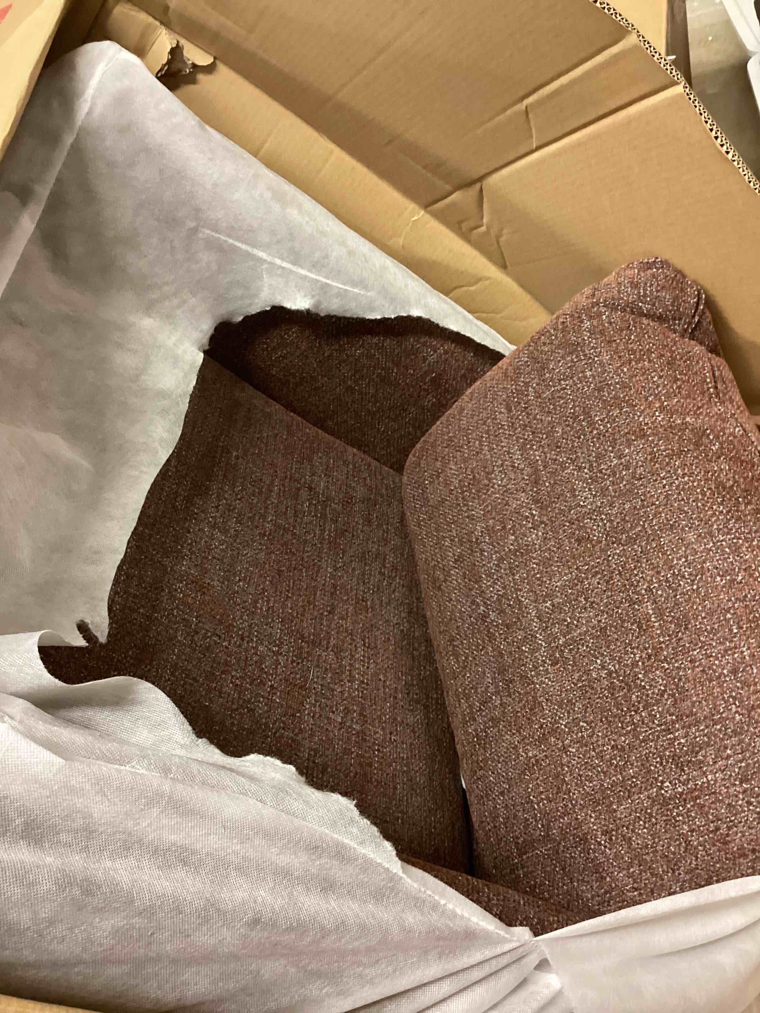 Condition photo showing New/Like New for accent chair in upholstered fabric chacha caramel (color different from stock photo)