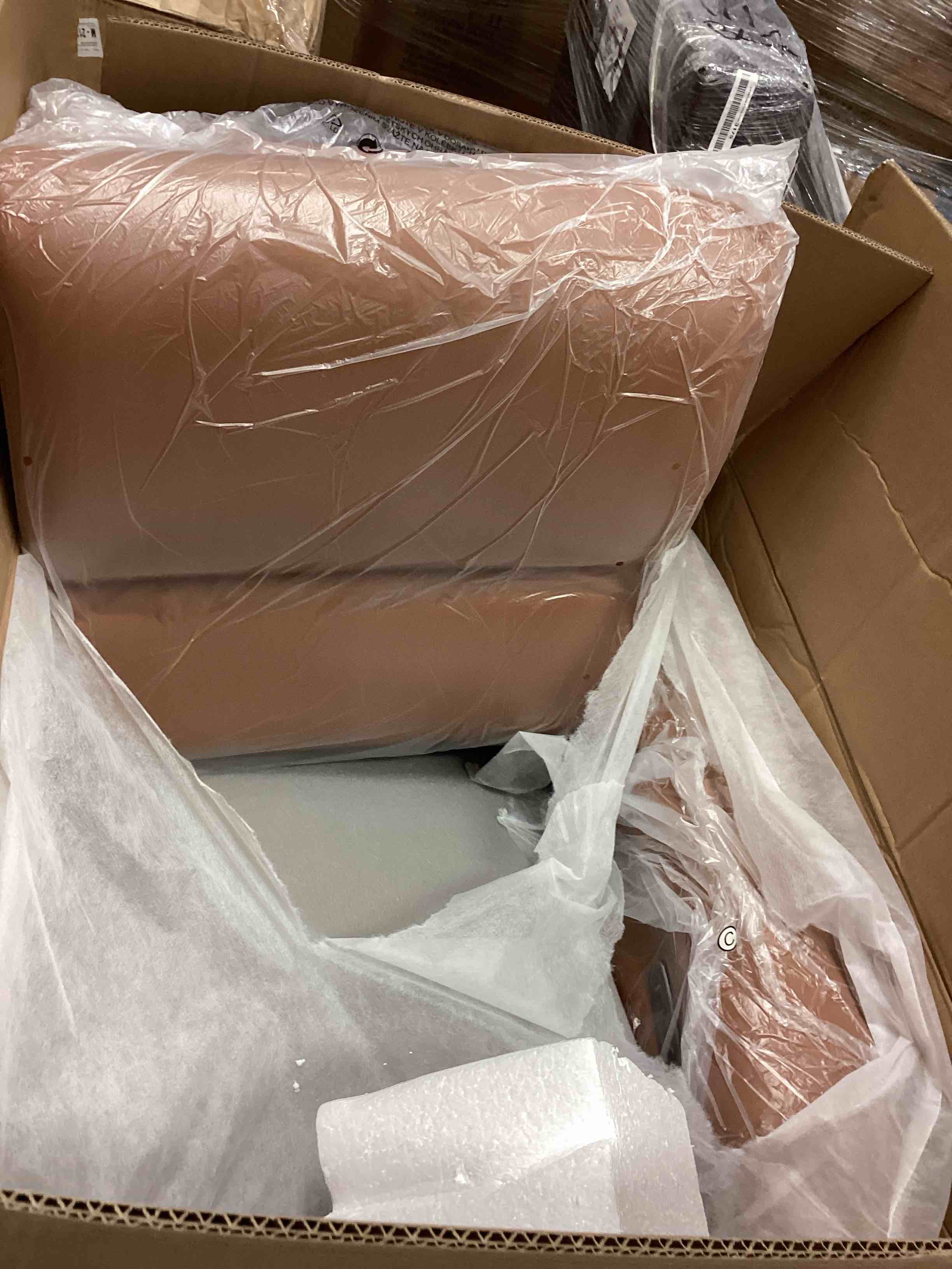 Condition photo showing Good Condition for aerostretch power zero wall hugger reclining sofa with drop down table tray (incomplete one box only)